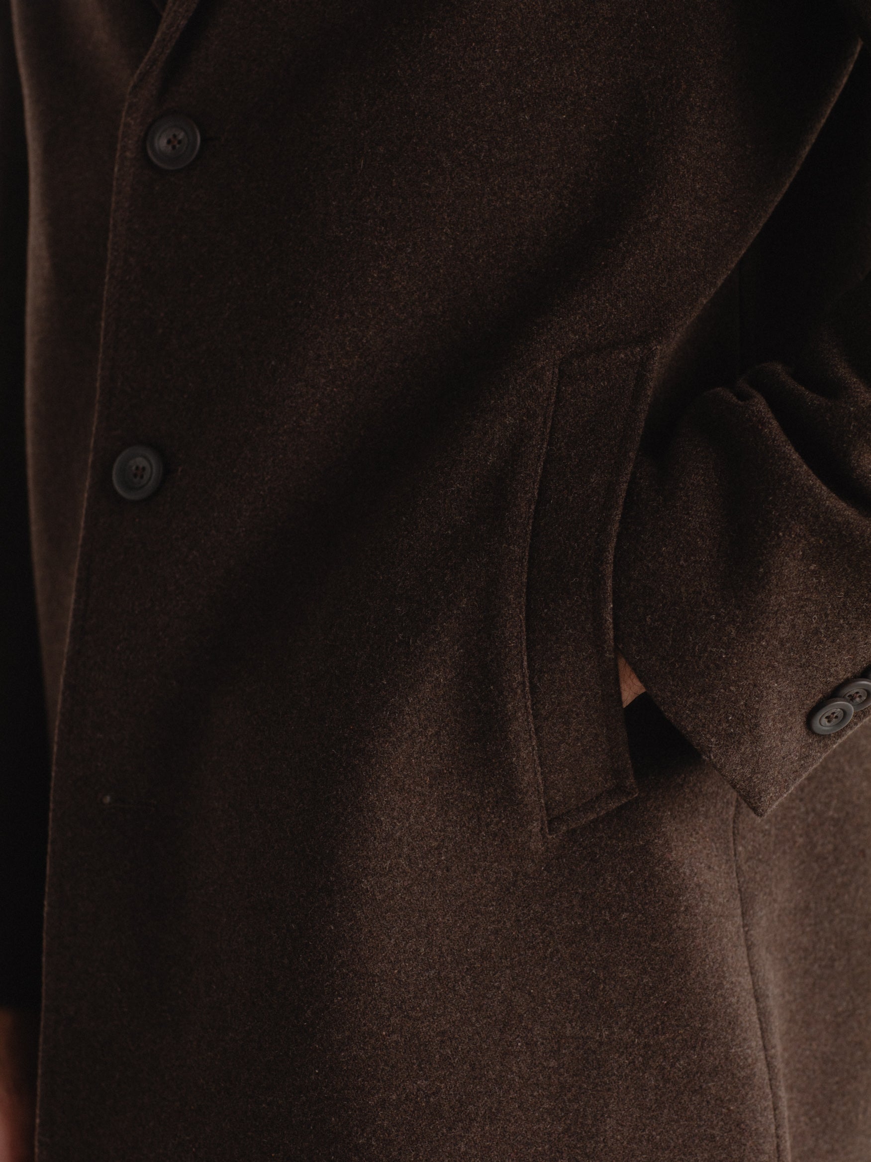 Abrigo lana cuello solapa