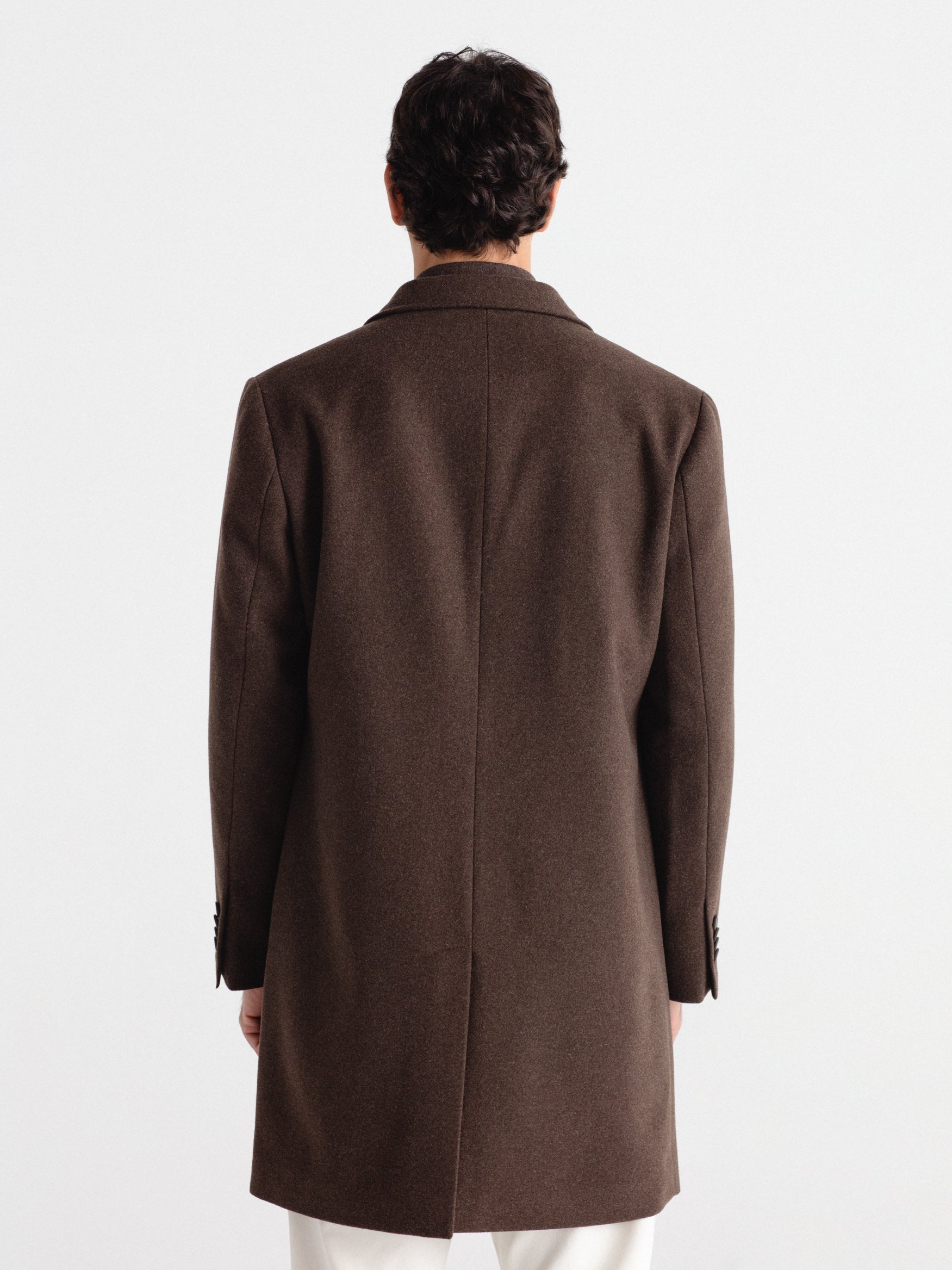 Abrigo lana cuello solapa