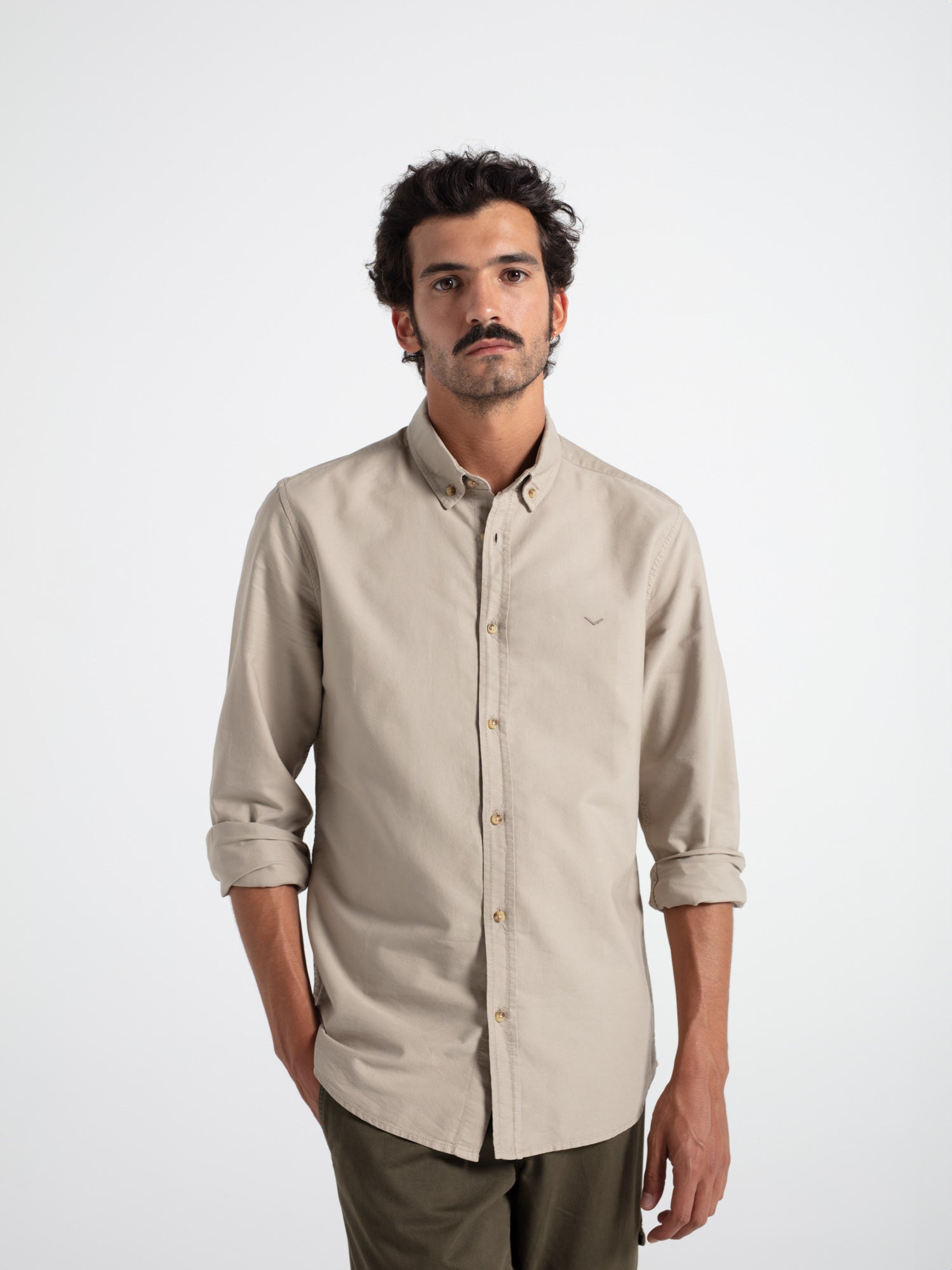 Slim fit cotton oxford shirt