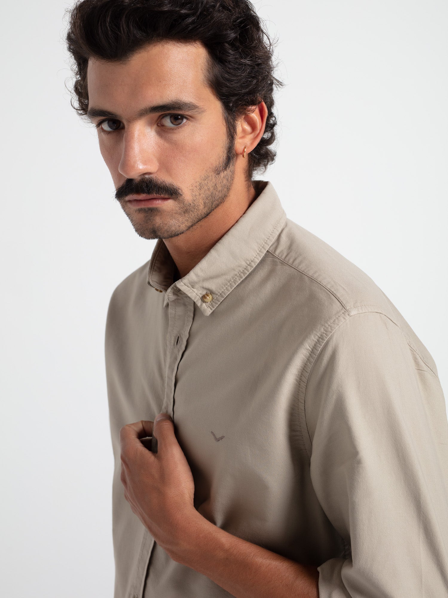 Slim fit cotton oxford shirt