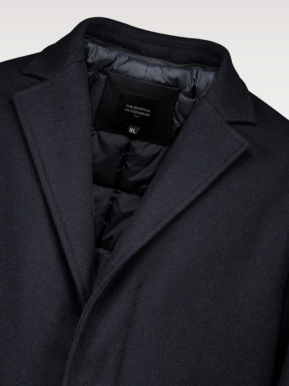 Abrigo lana  con chaleco capucha