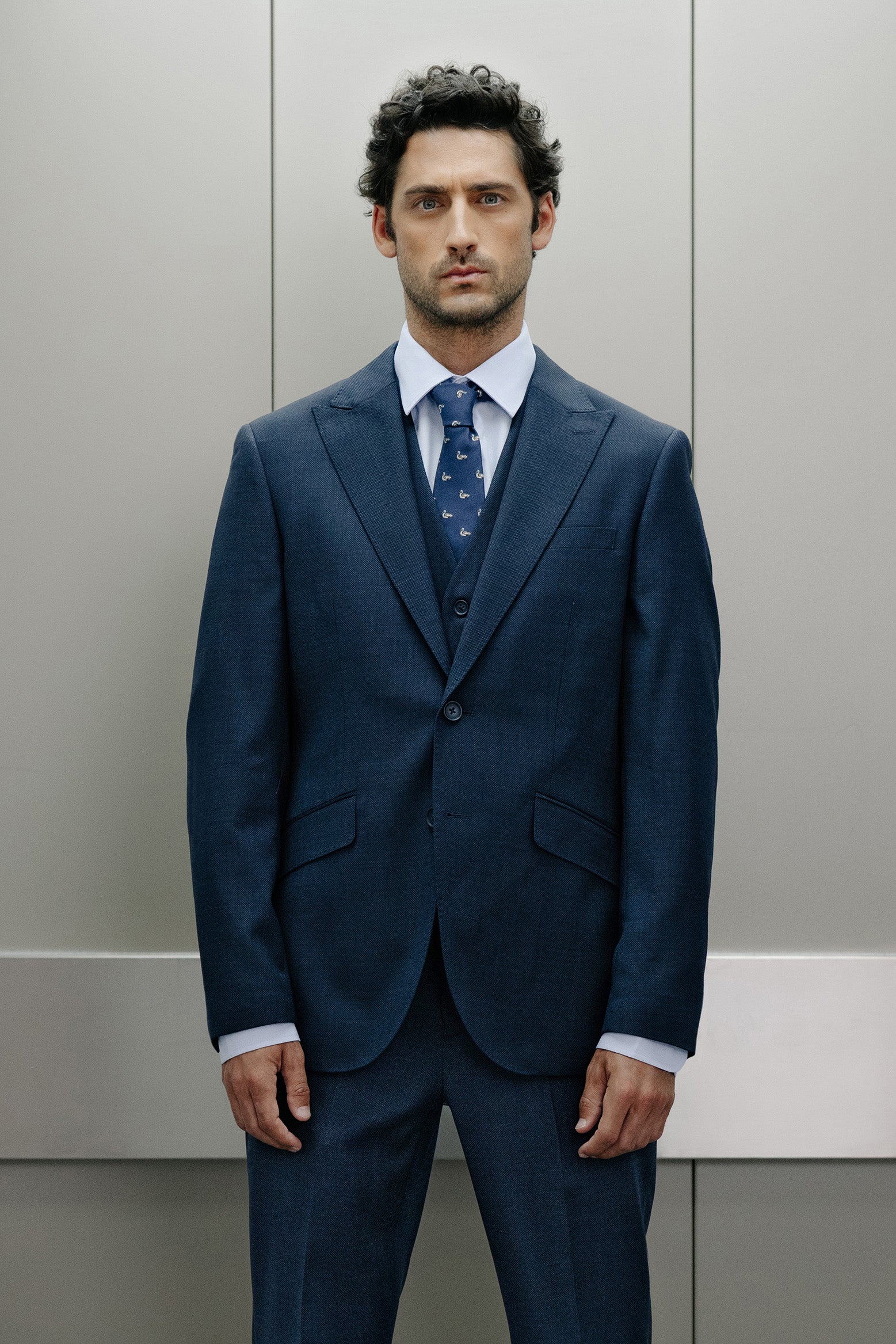 Americana slim fit lana ojo de perdiz