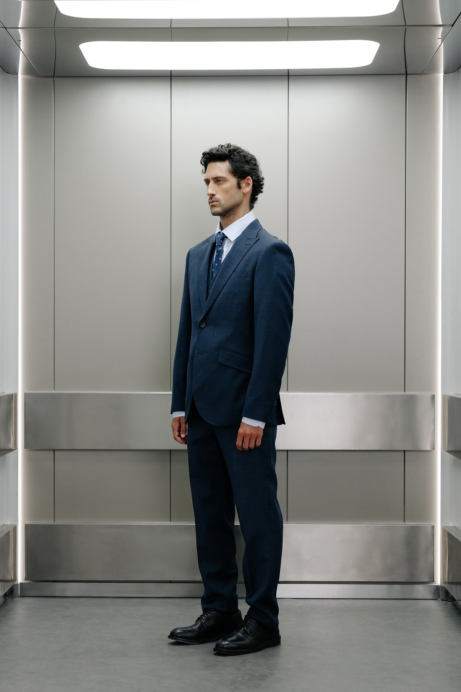 Americana slim fit lana ojo de perdiz