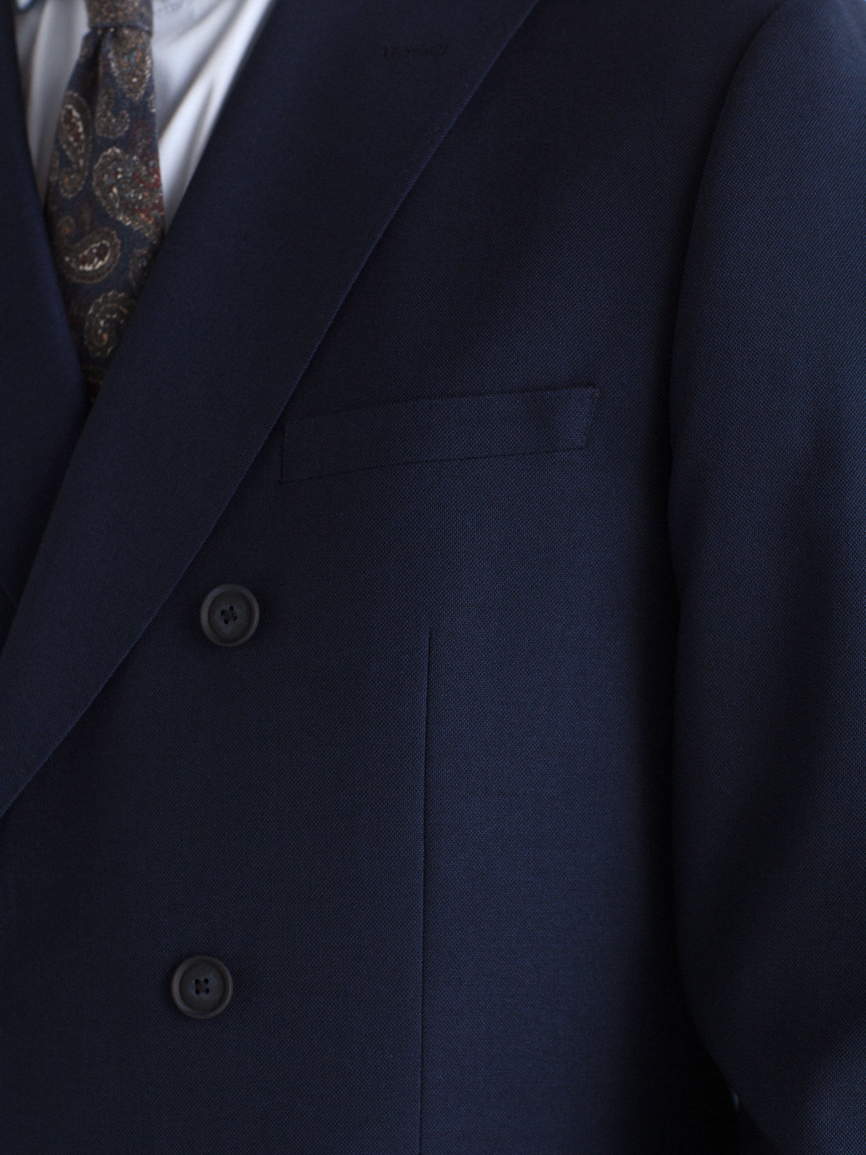 Americana cruzada traje falso liso