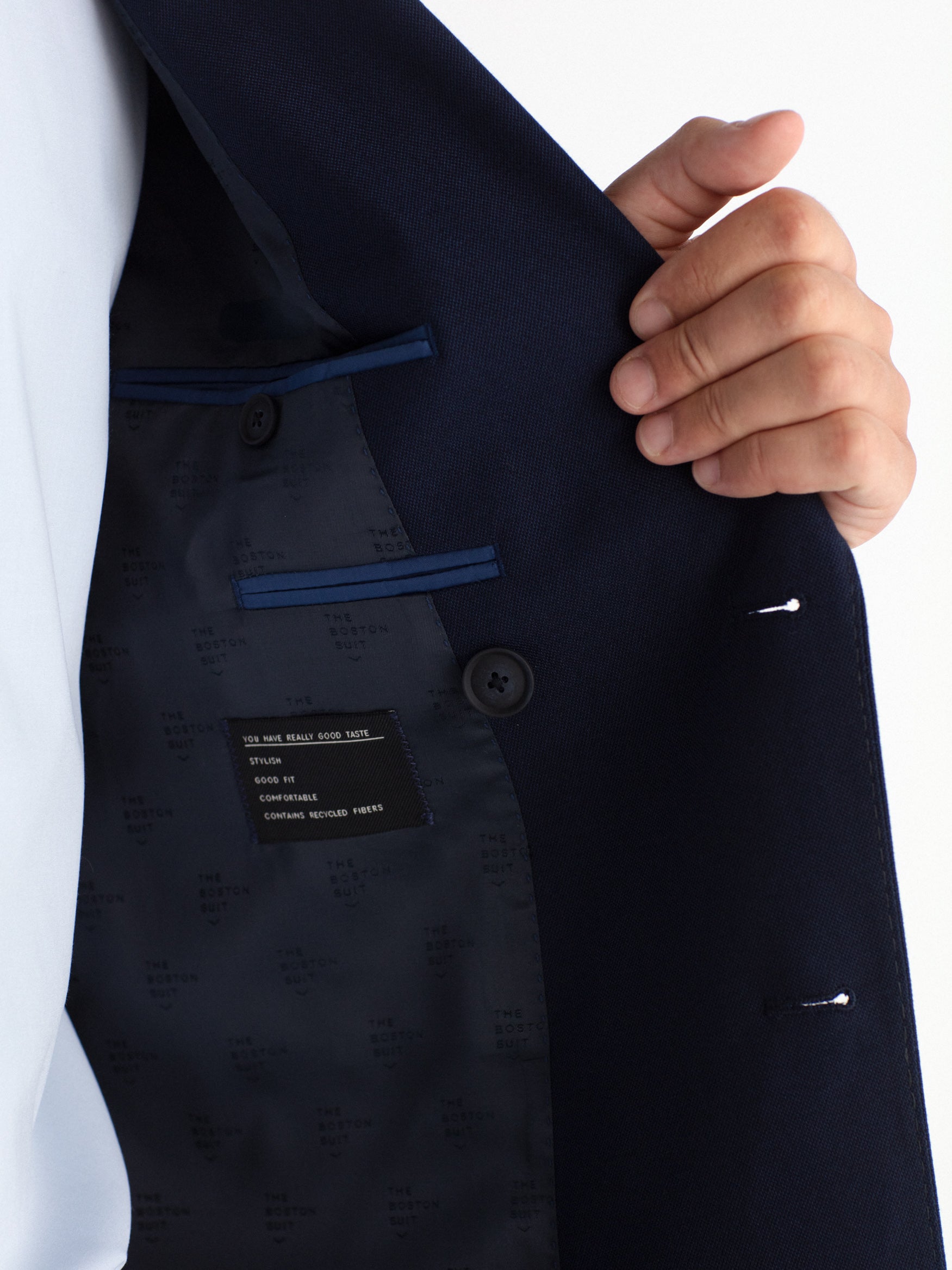 Americana cruzada traje falso liso