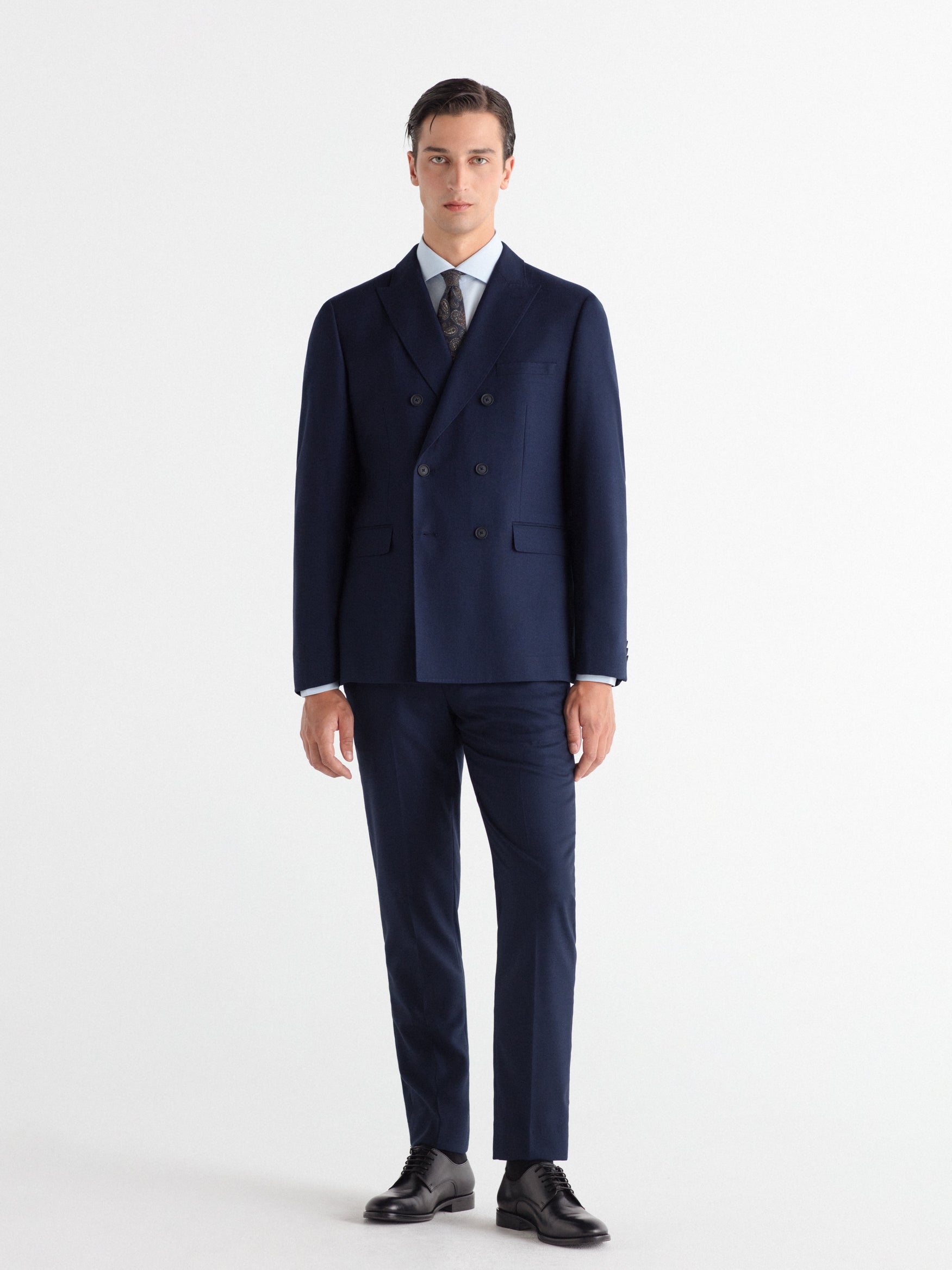 Americana cruzada traje falso liso