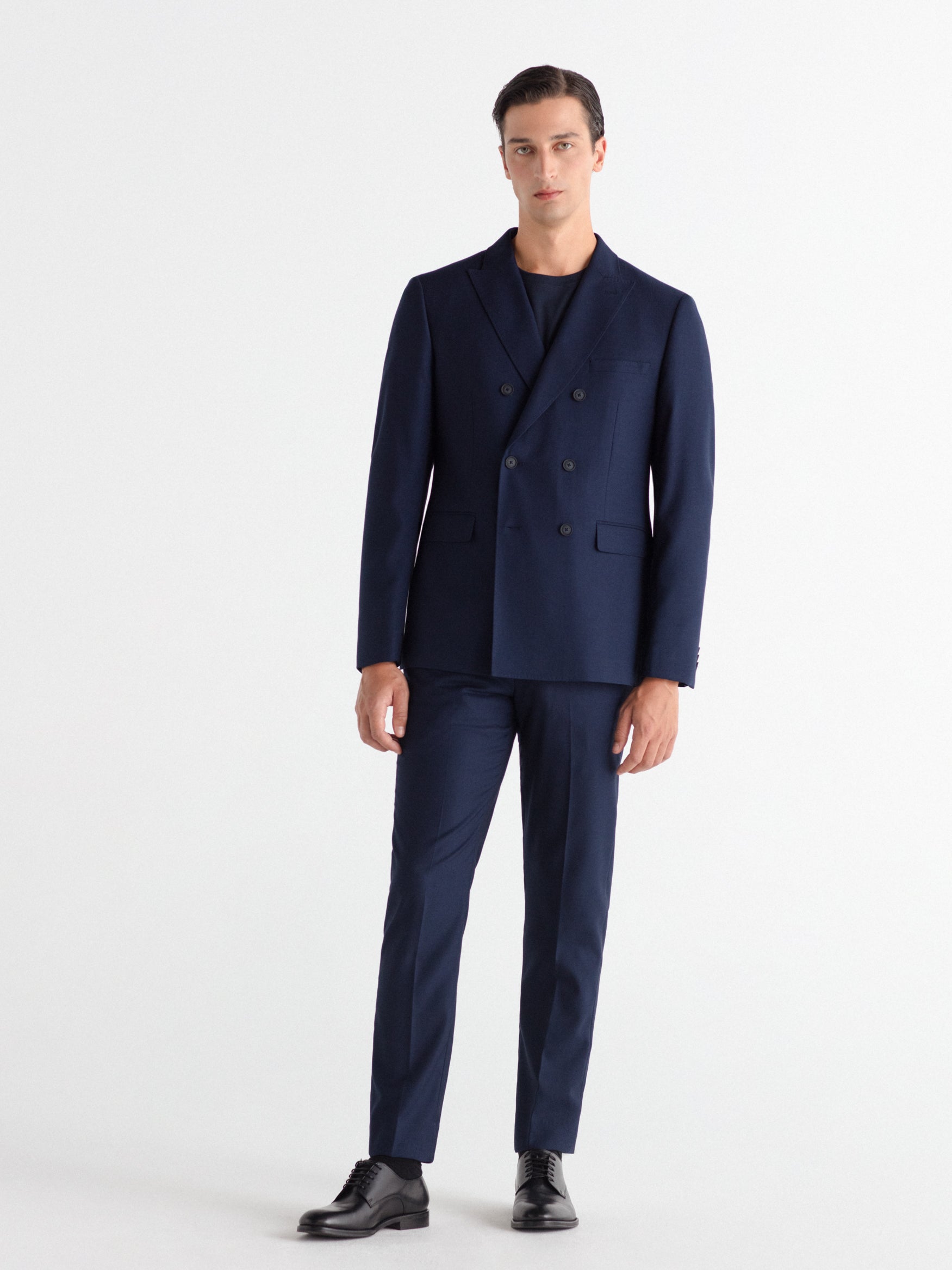 Americana cruzada traje falso liso