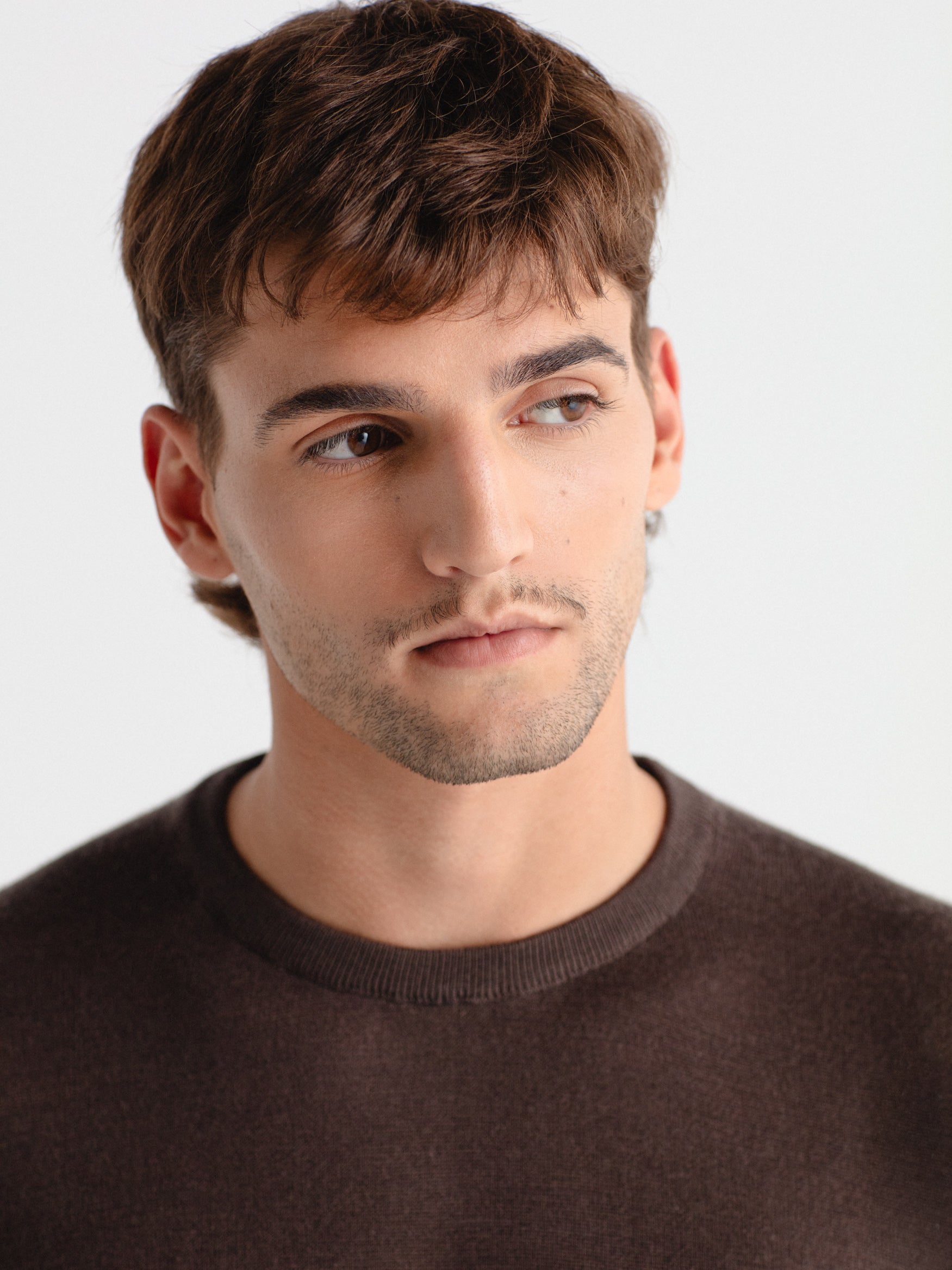 Jersey 100% lana cuello caja