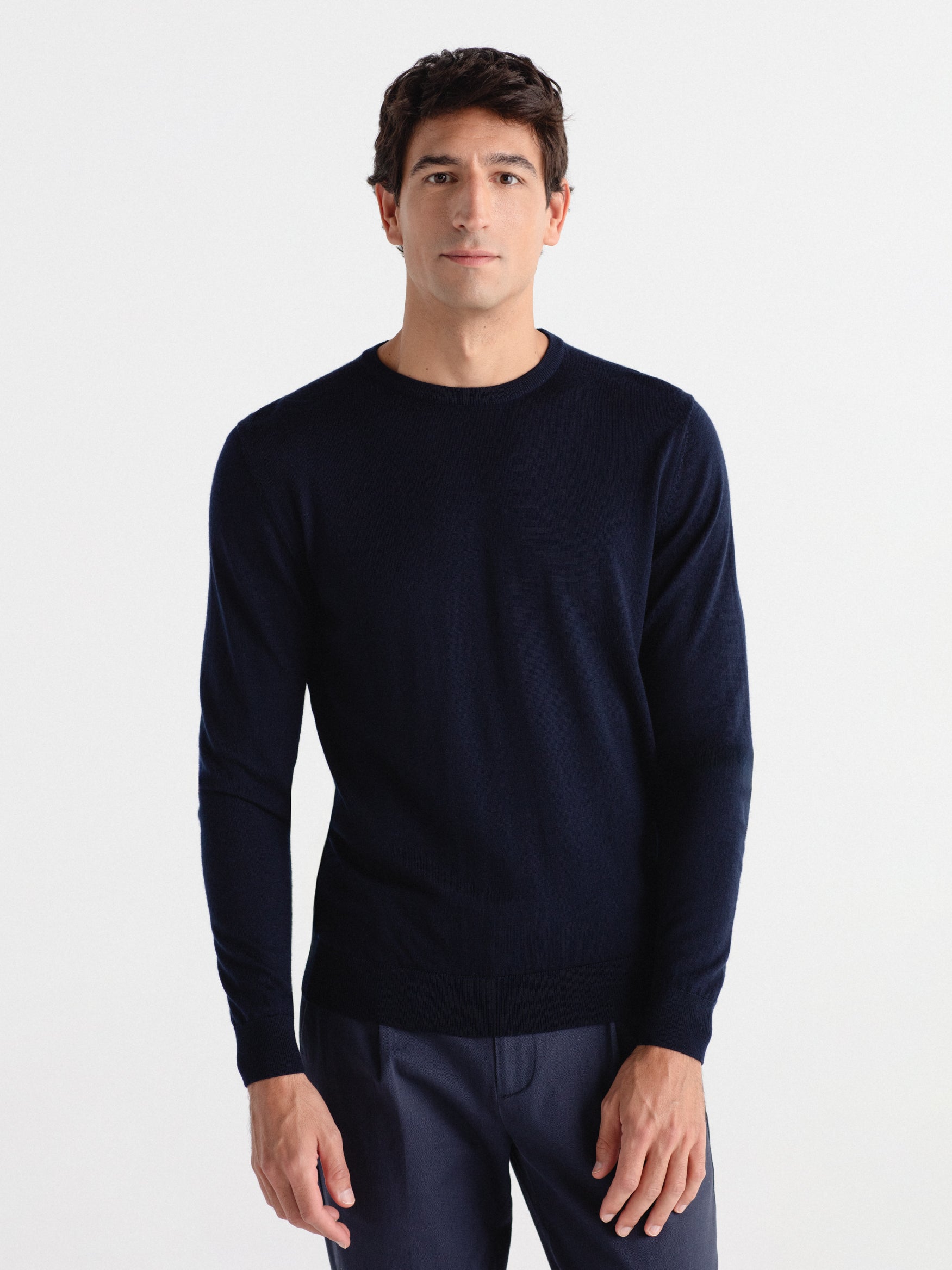 Jersey 100% lana cuello caja