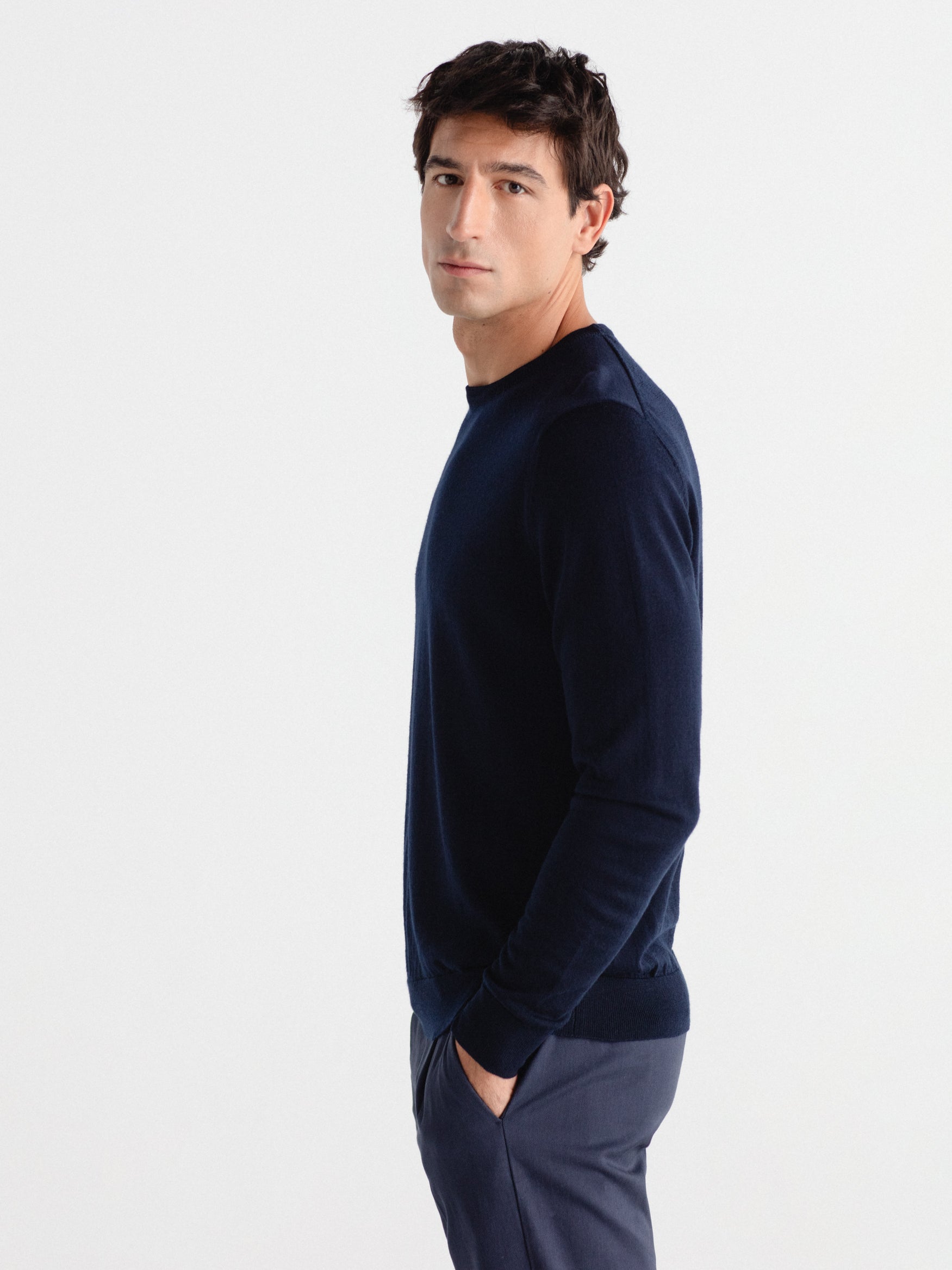 Jersey 100% lana cuello caja