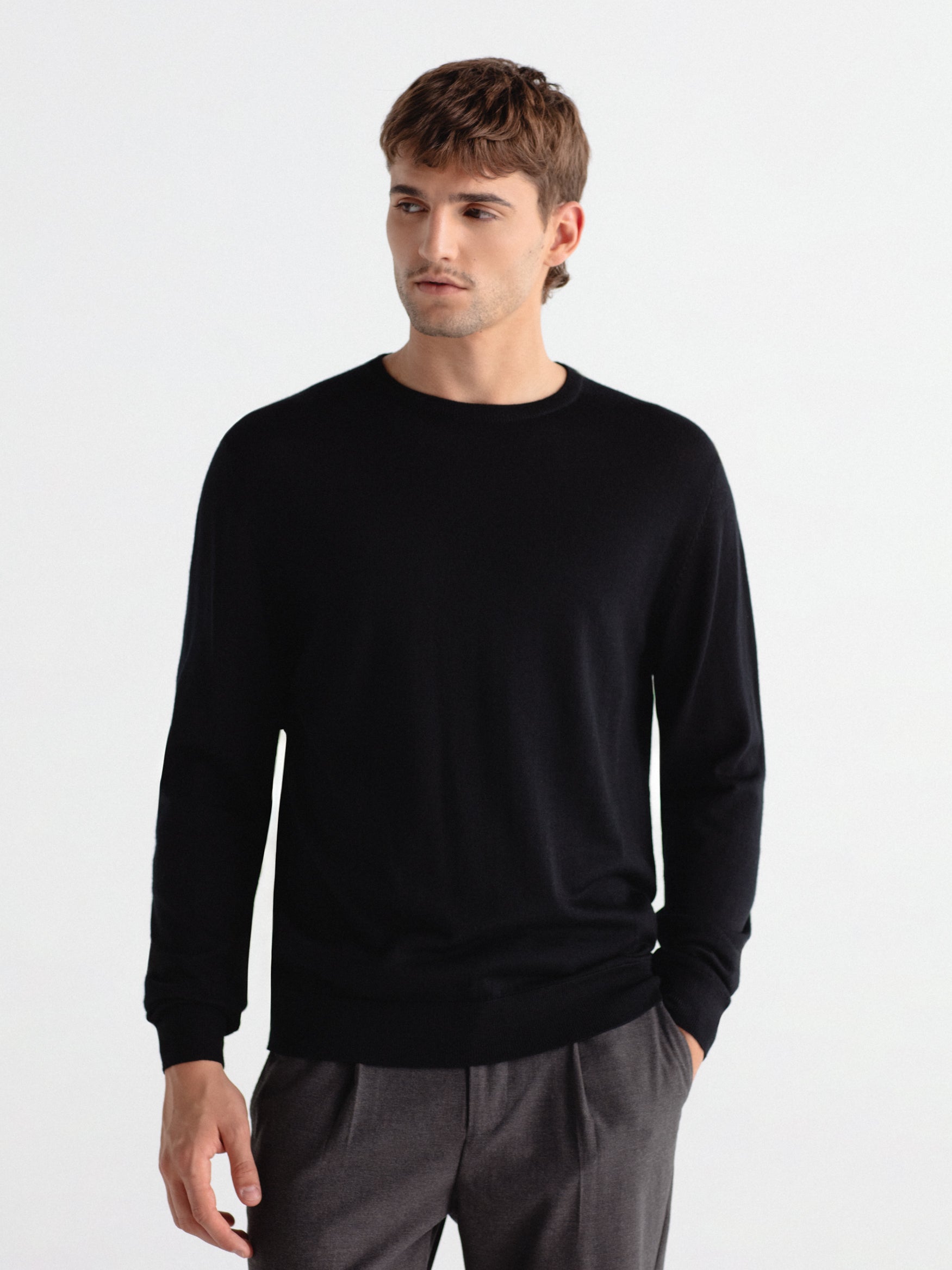 Jersey 100% lana cuello caja