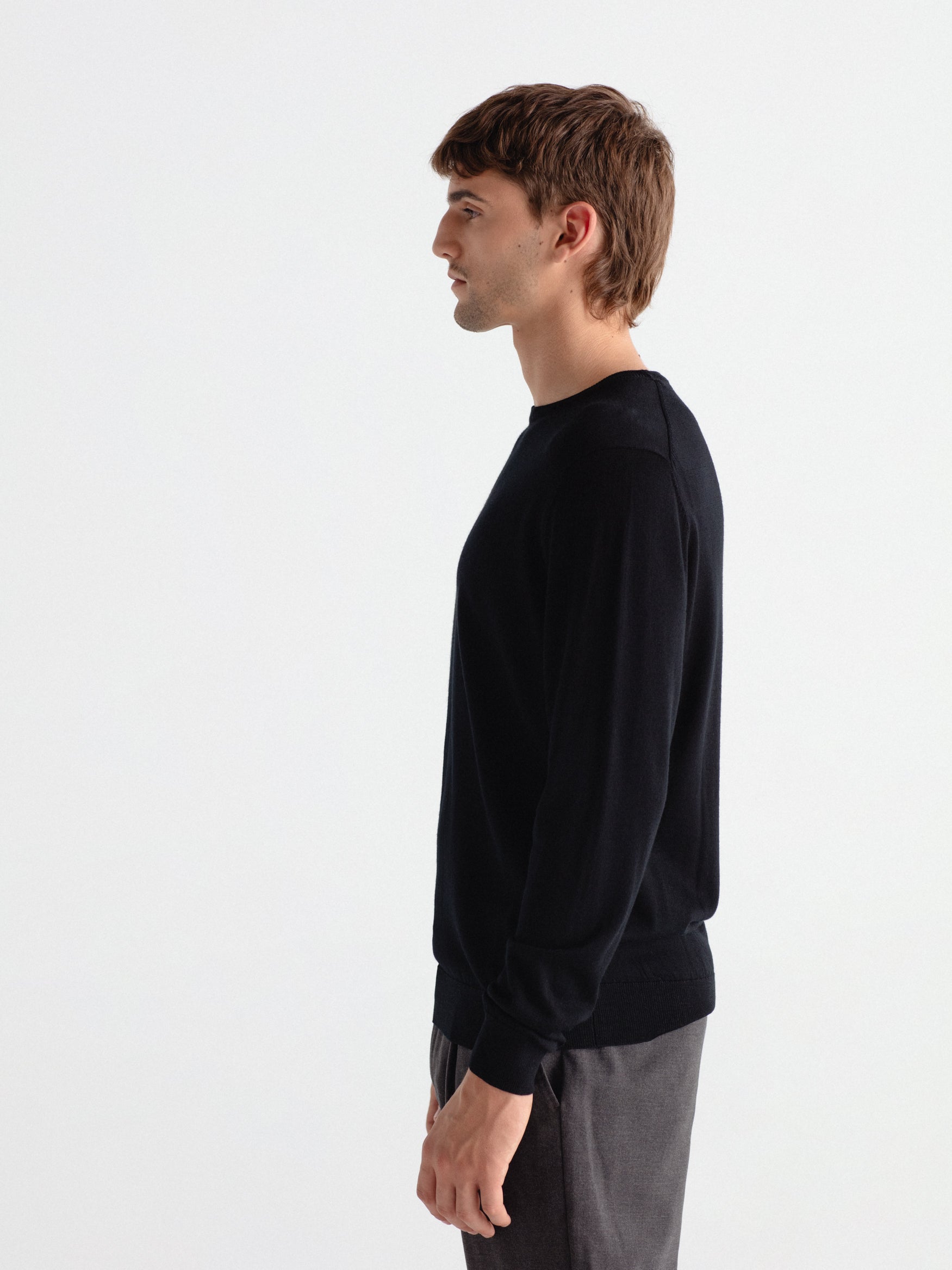 Jersey 100% lana cuello caja