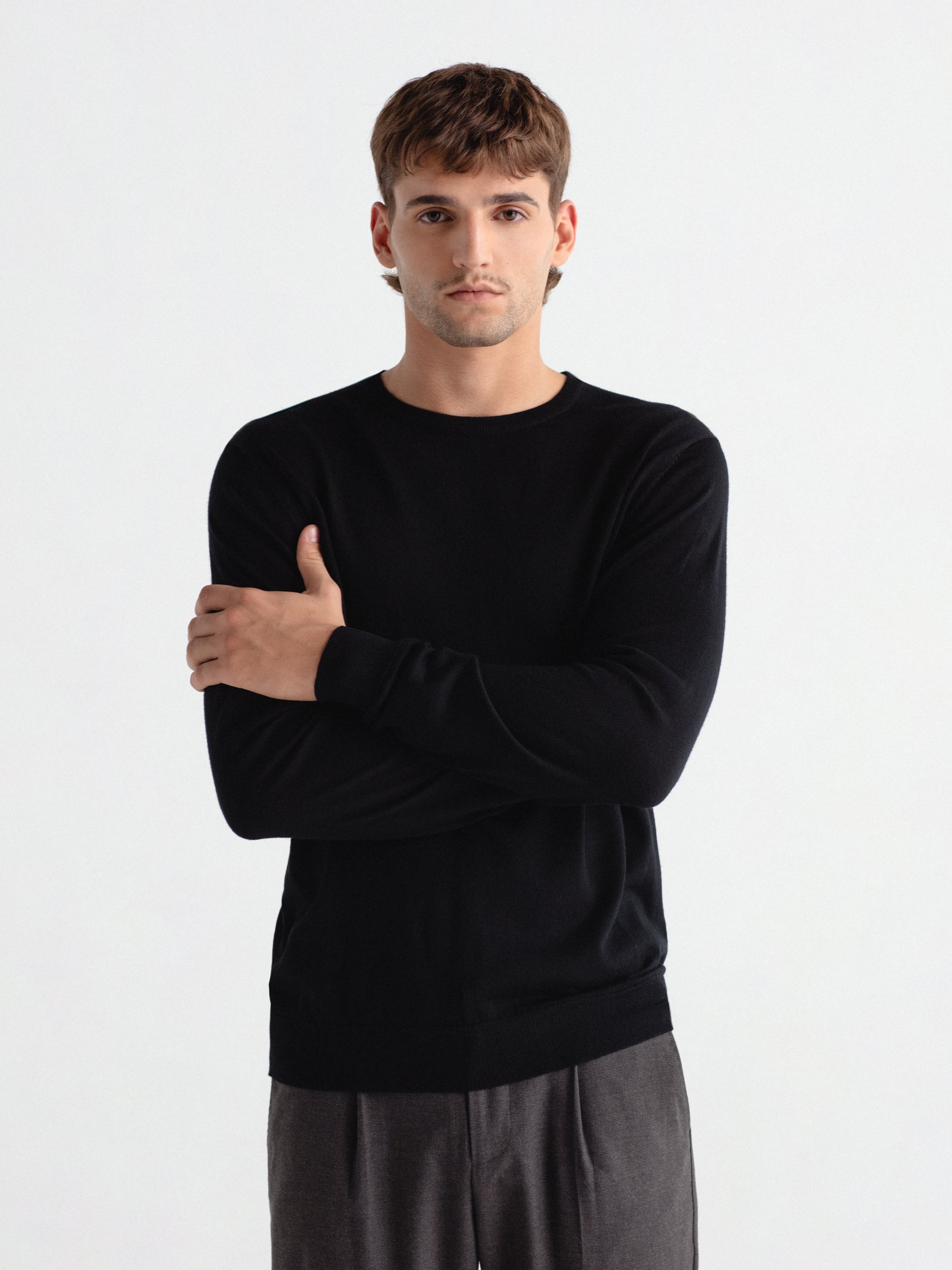 Jersey 100% lana cuello caja