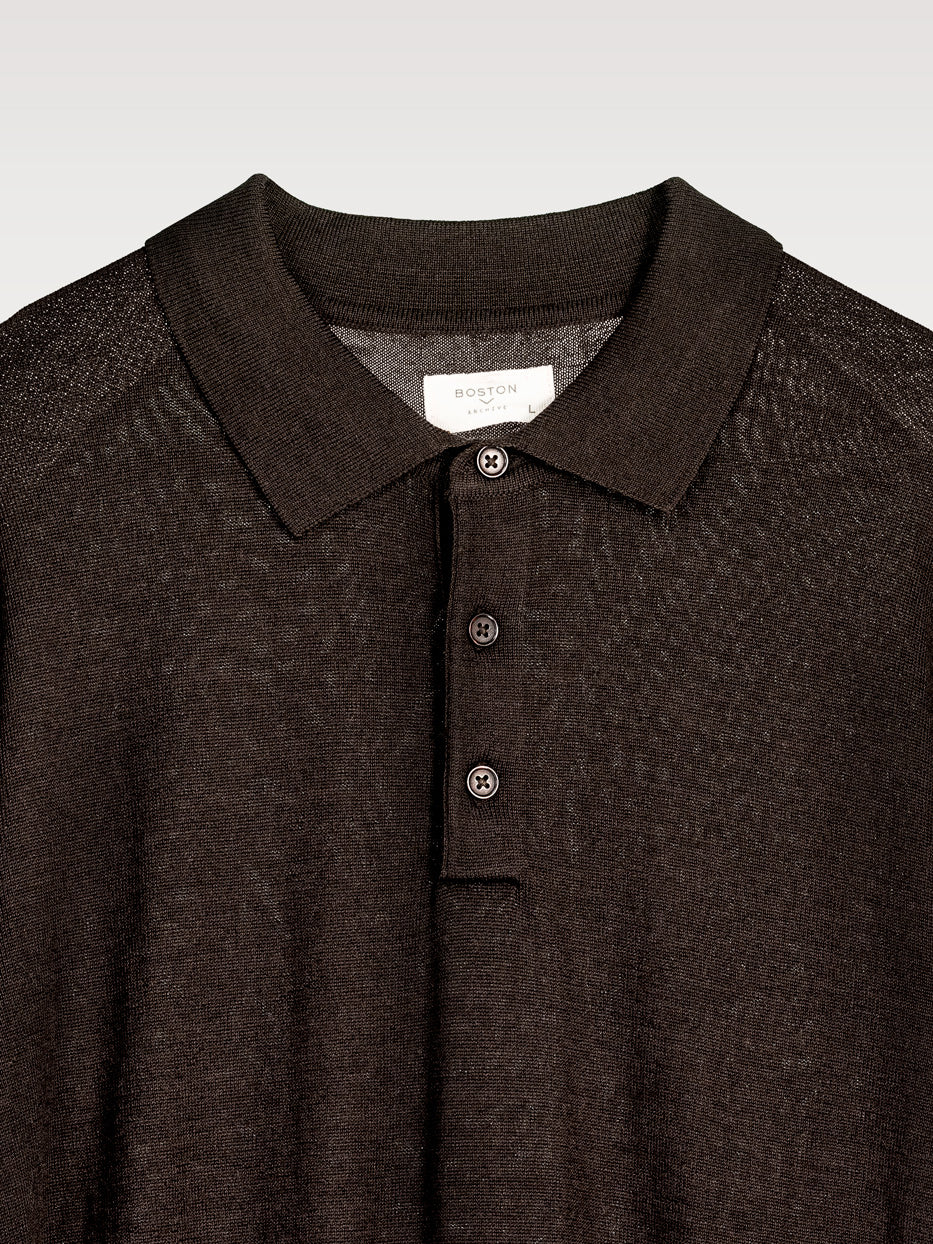 Jersey 100% lana cuello polo