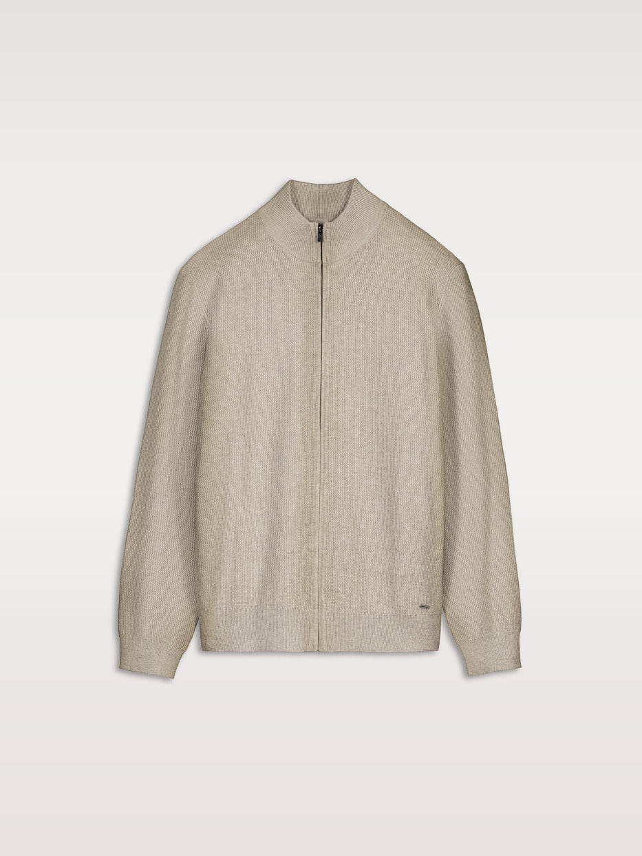 Cárdigan cuello chimenea estructura