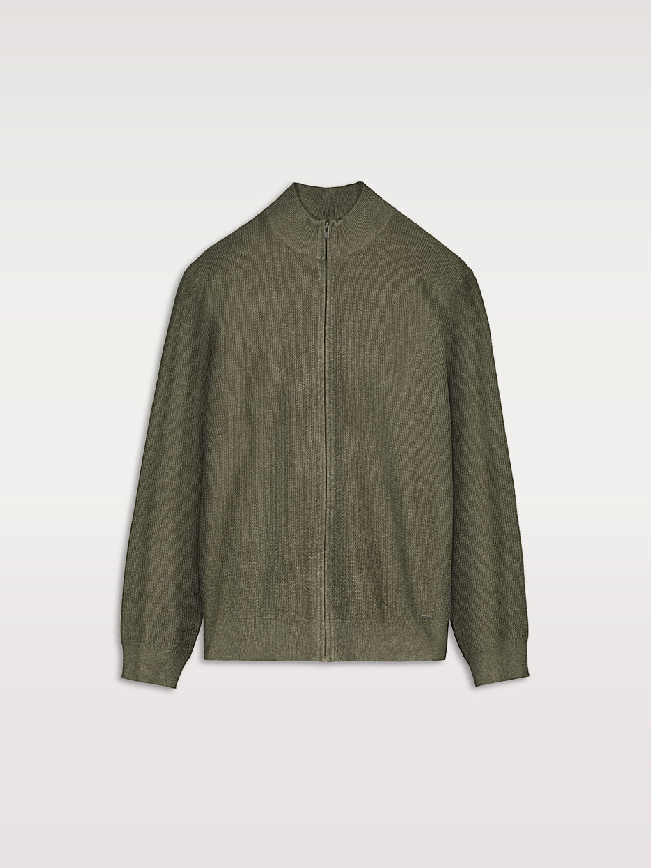 Cárdigan cuello chimenea estructura