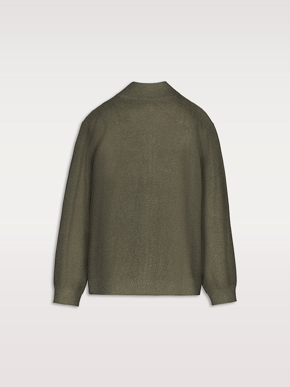 Cárdigan cuello chimenea estructura