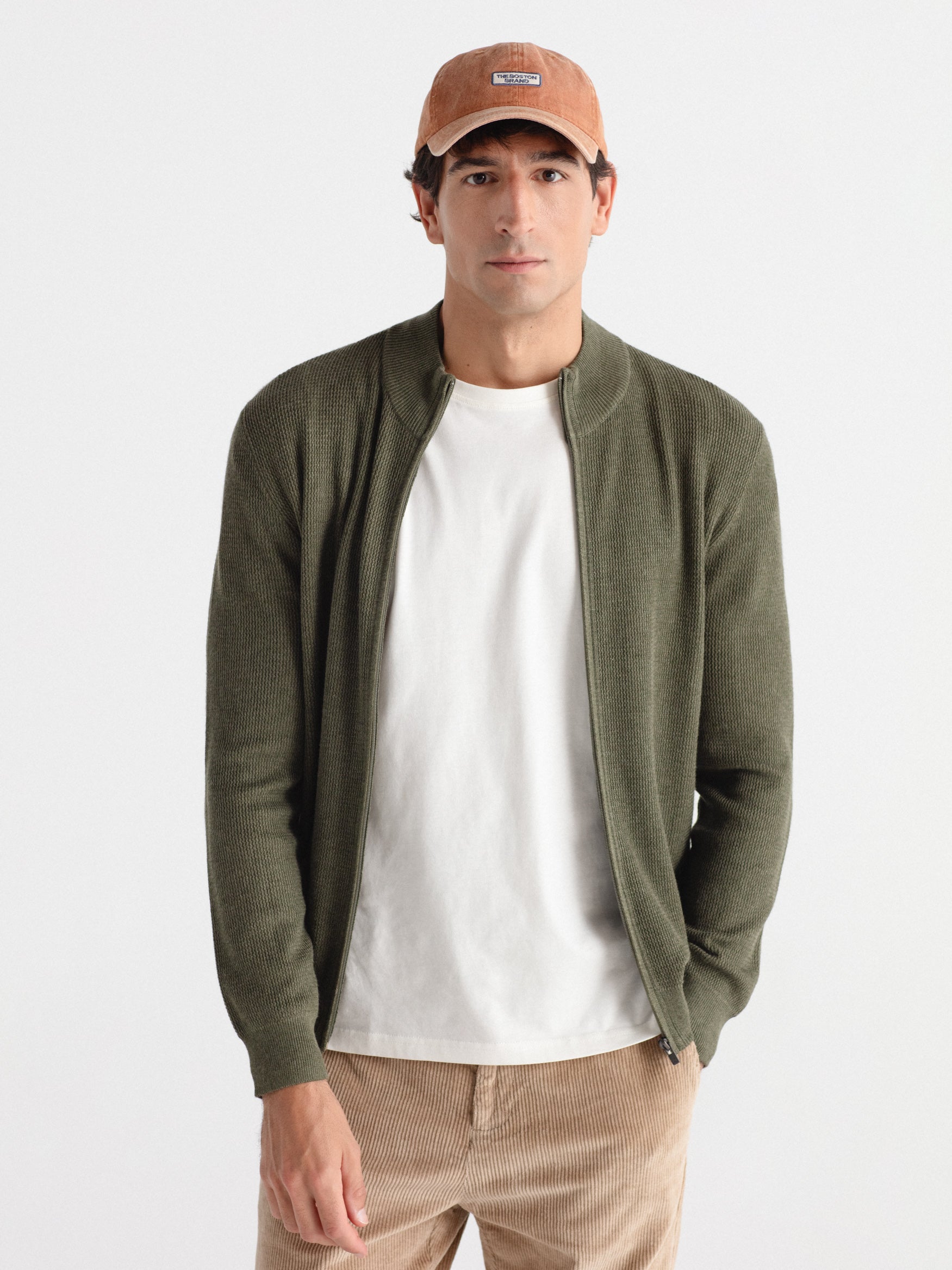 Cárdigan cuello chimenea estructura