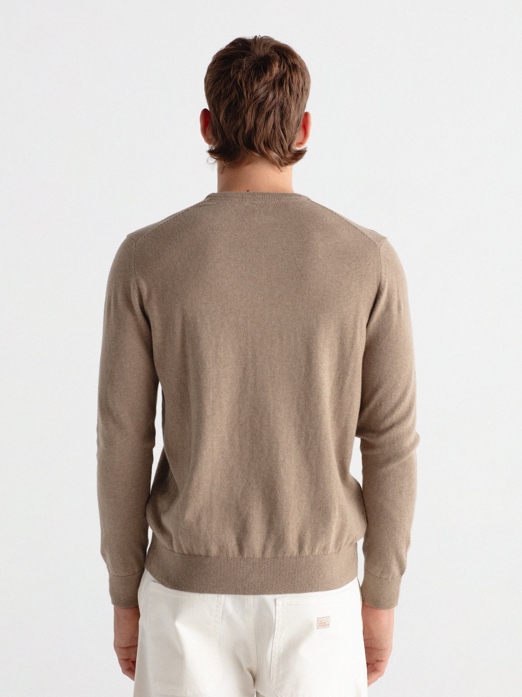 Jersey con cashmere cuello caja
