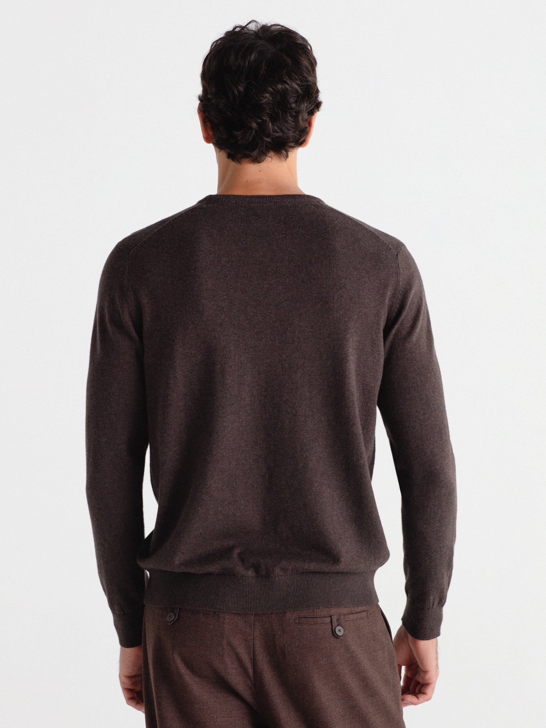 Jersey con cashmere cuello caja