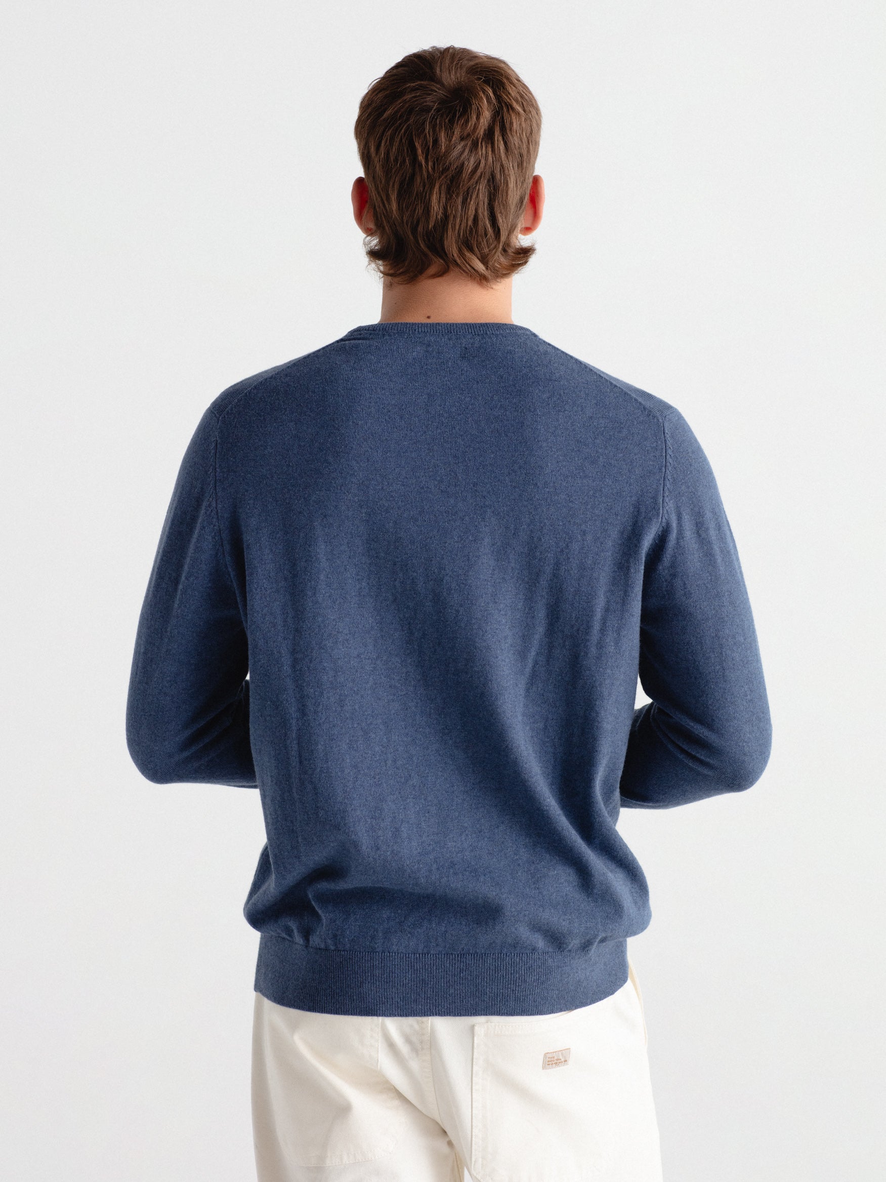 Jersey con cashmere cuello caja