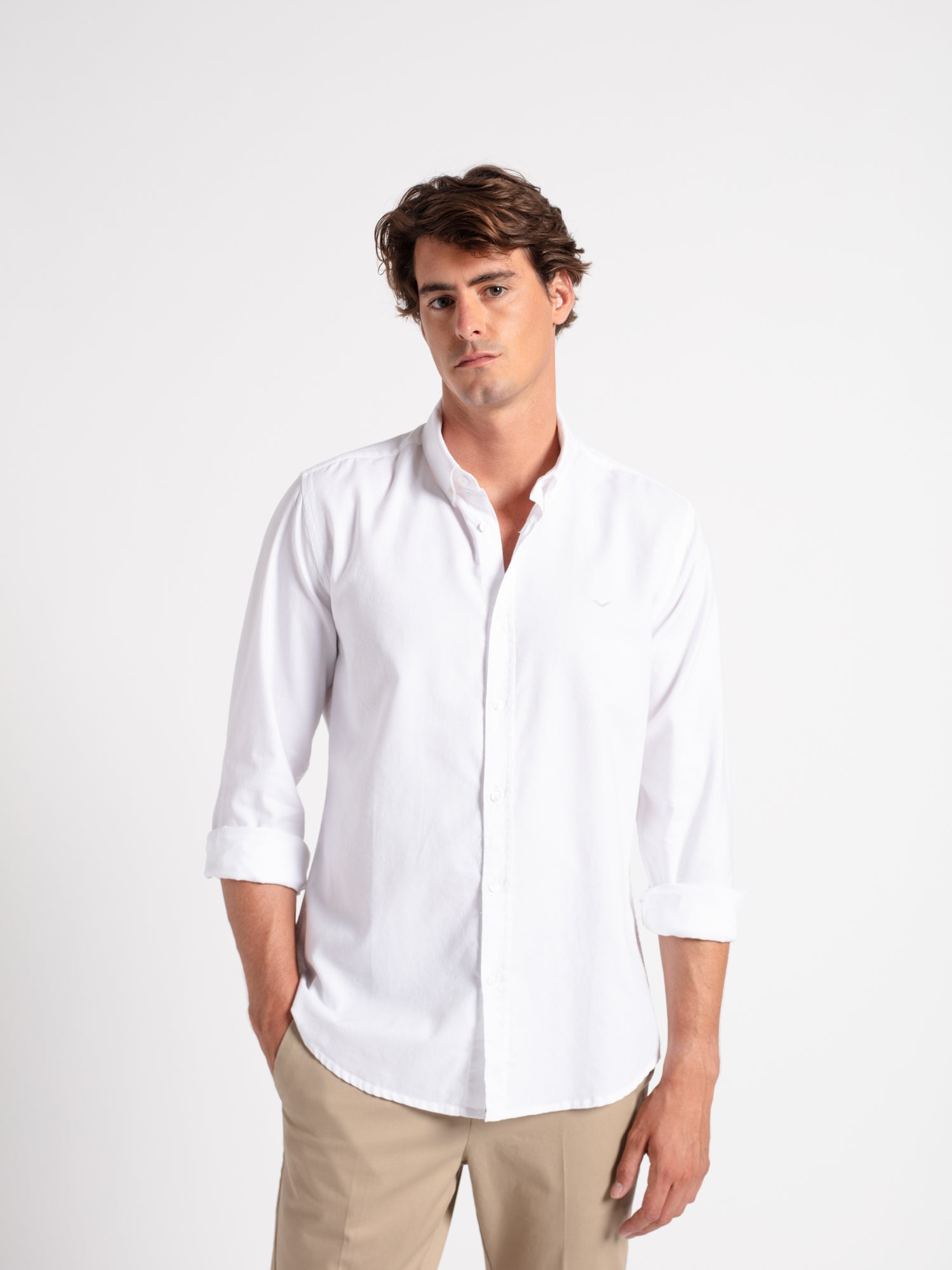 Slim-fit cotton Oxford shirt