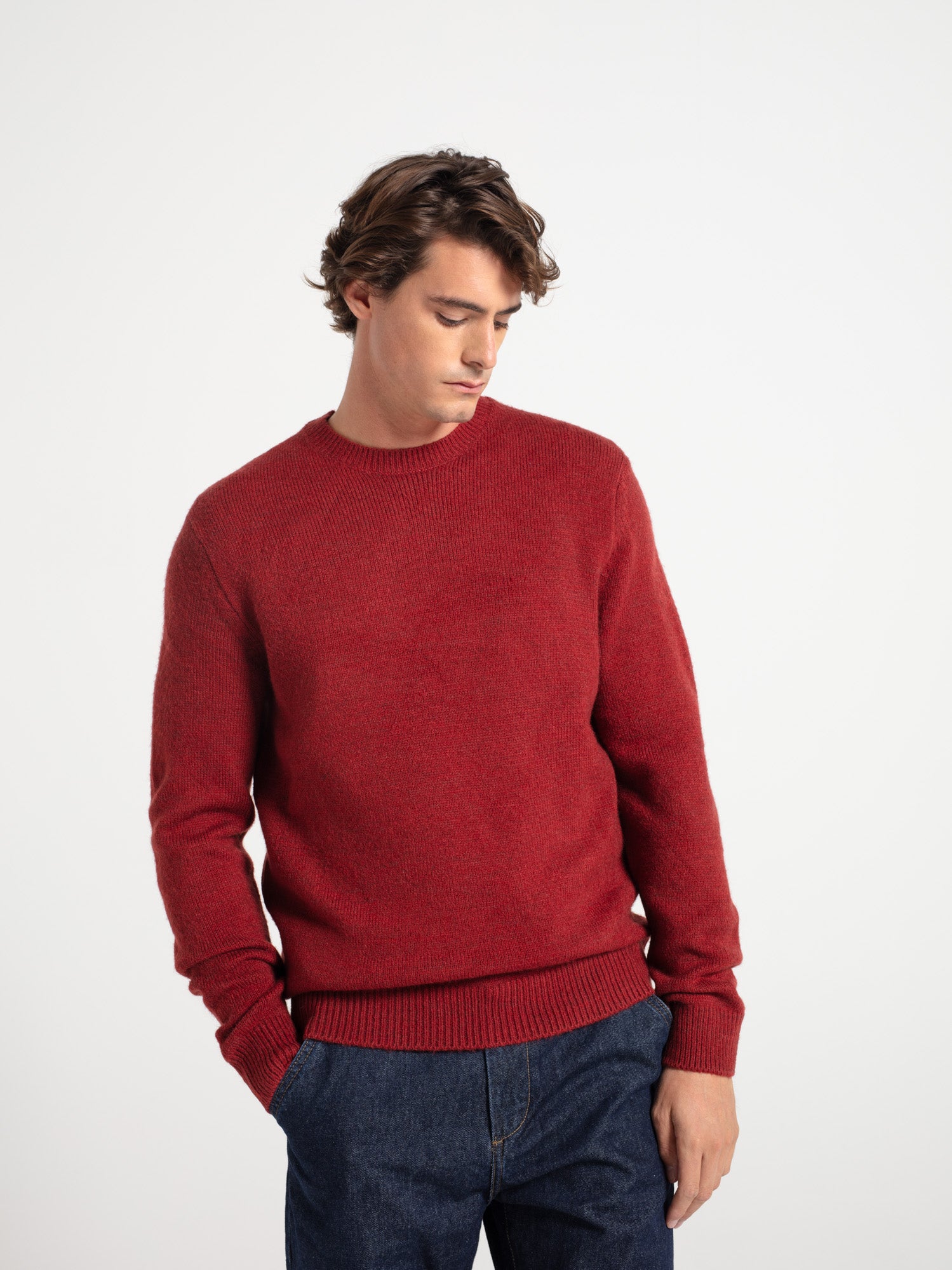 Wool box neck sweater