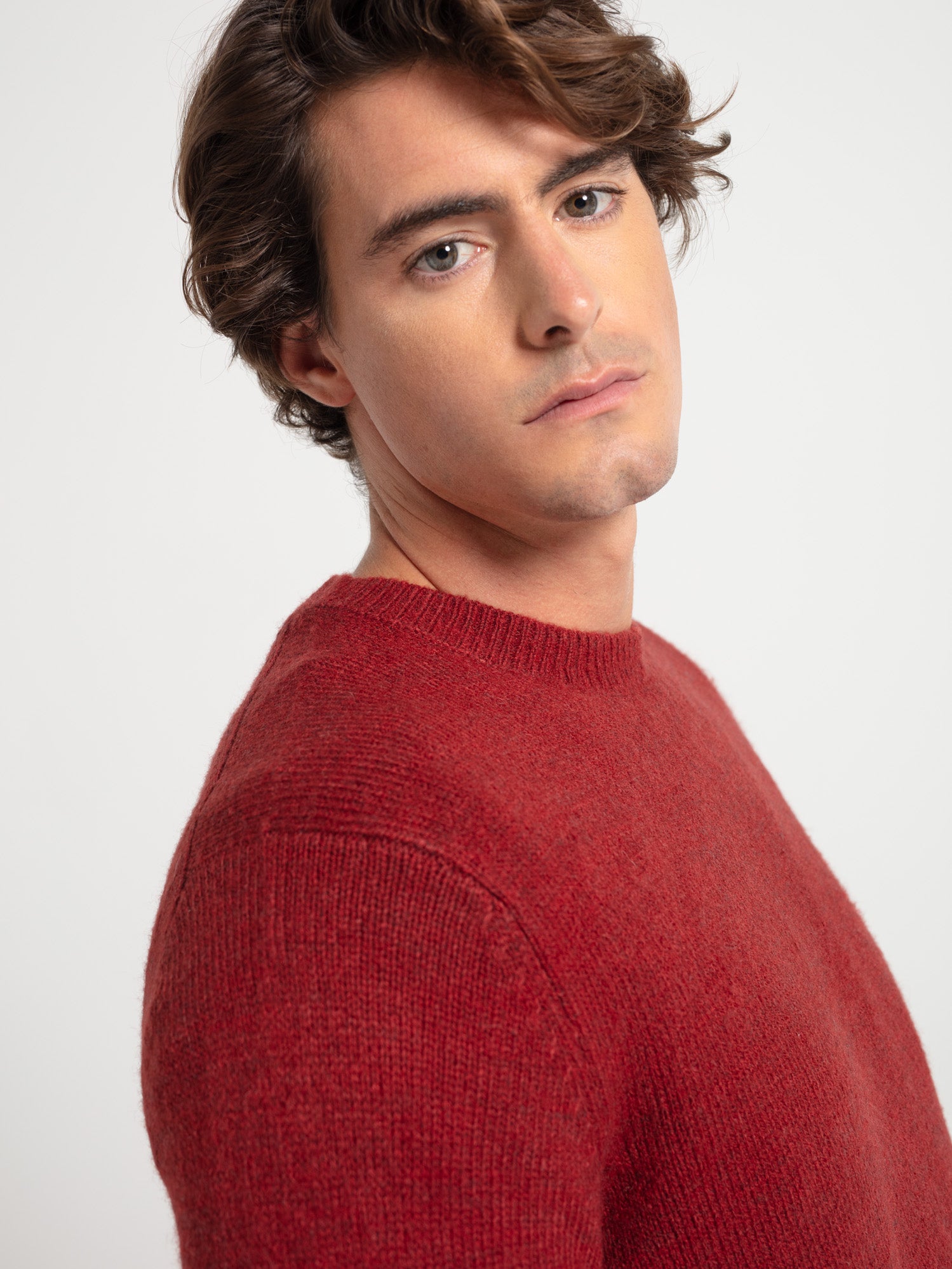 Wool box neck sweater