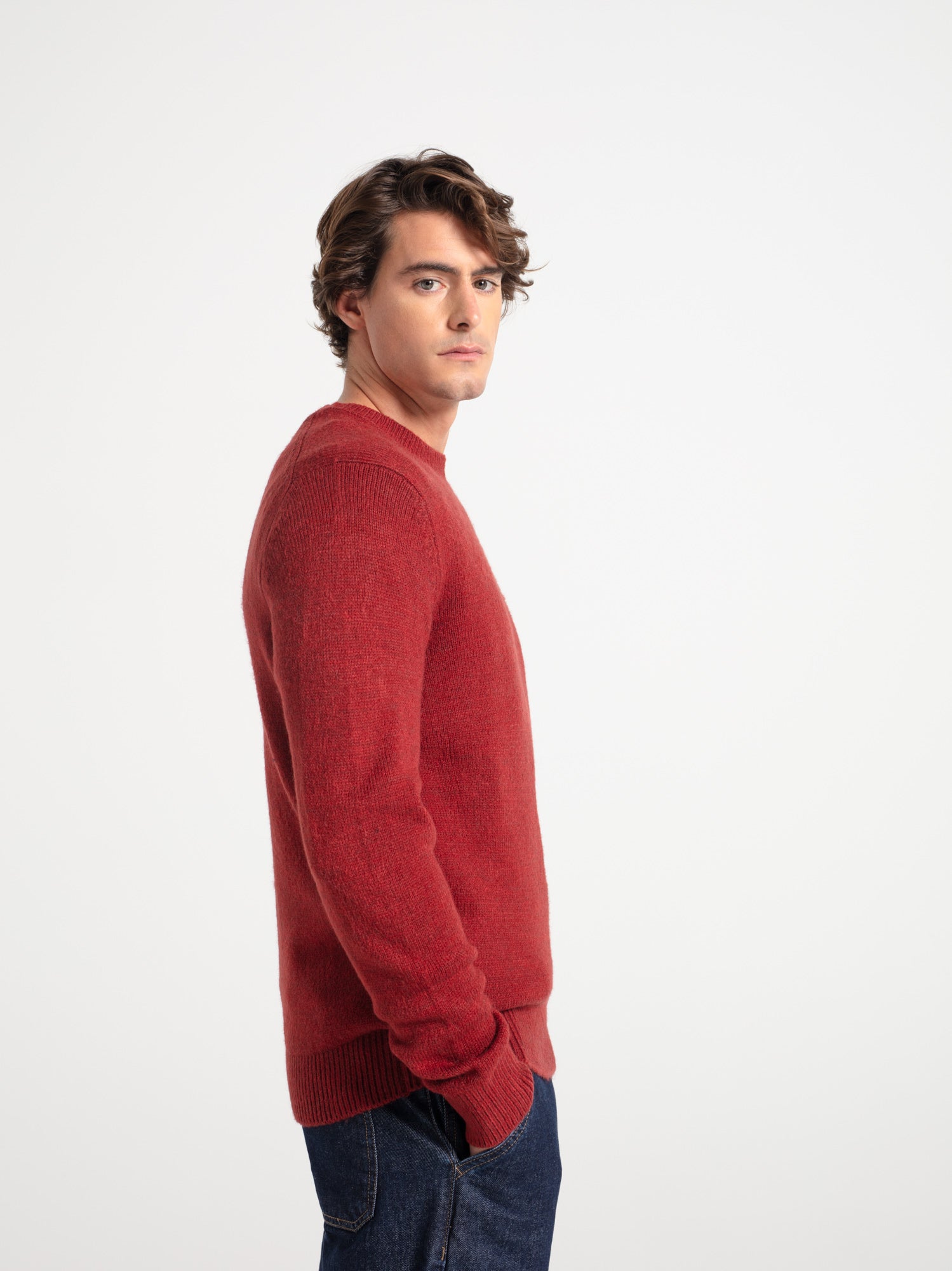 Wool box neck sweater