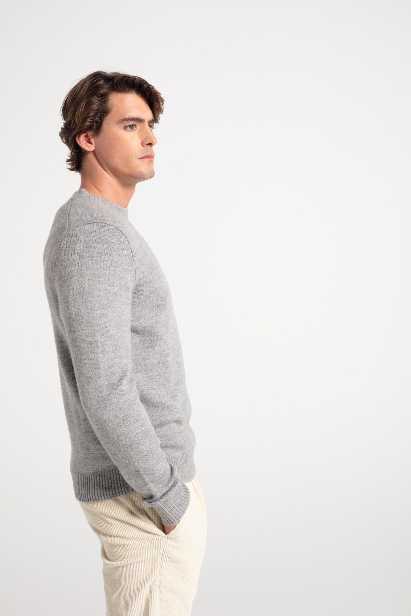 Wool box neck sweater
