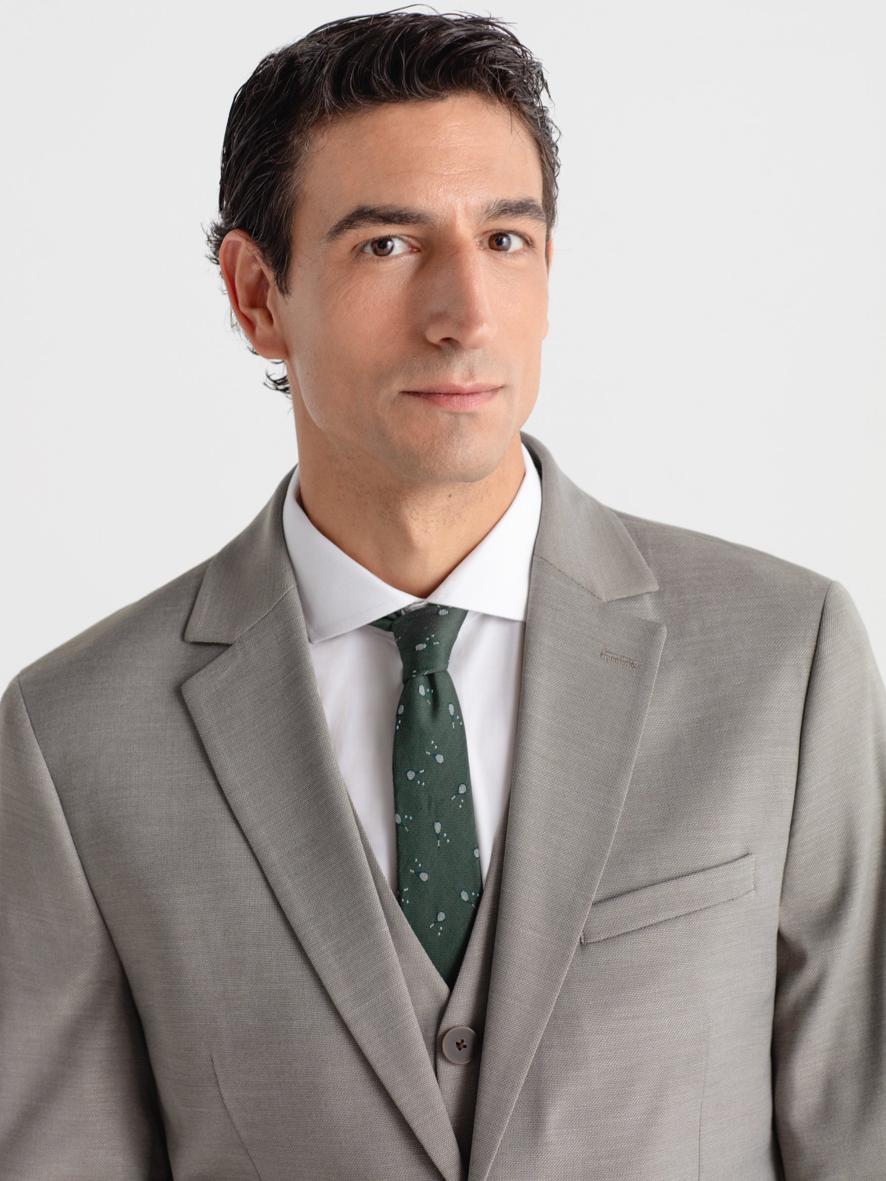 Americana traje slim fit falso liso