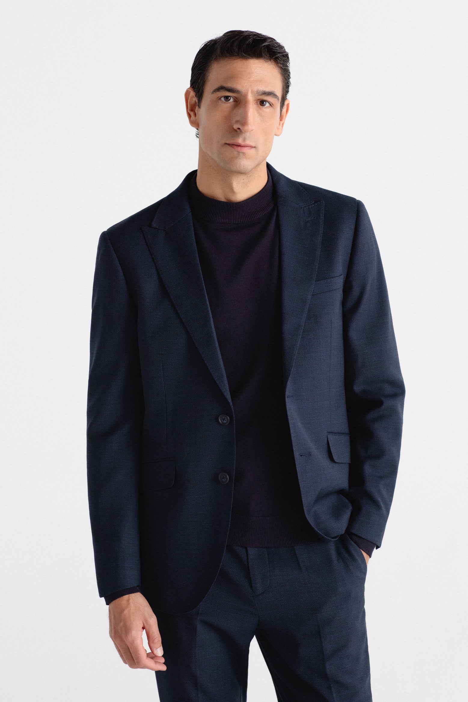 Americana slim fit lana ojo de perdiz