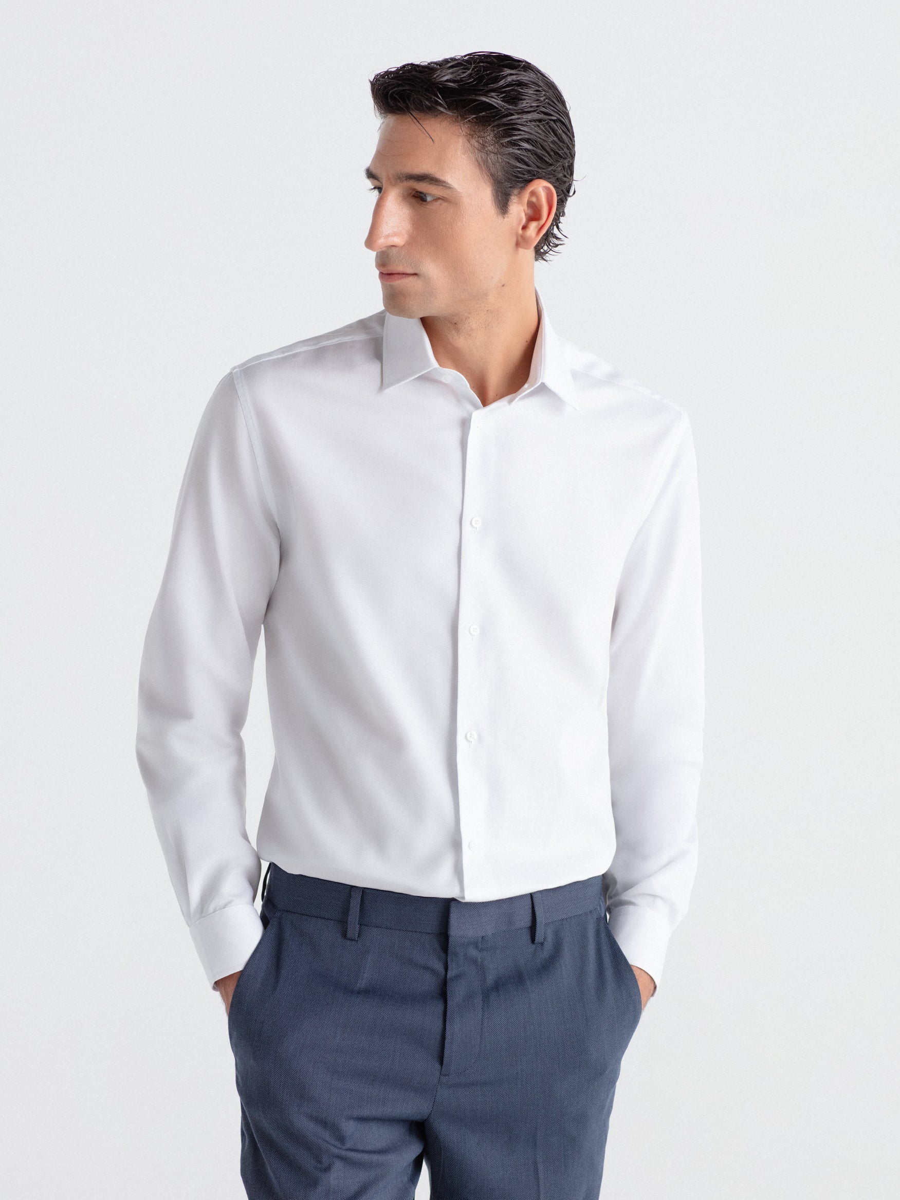 Camisa vestir regular fit 100% algodón