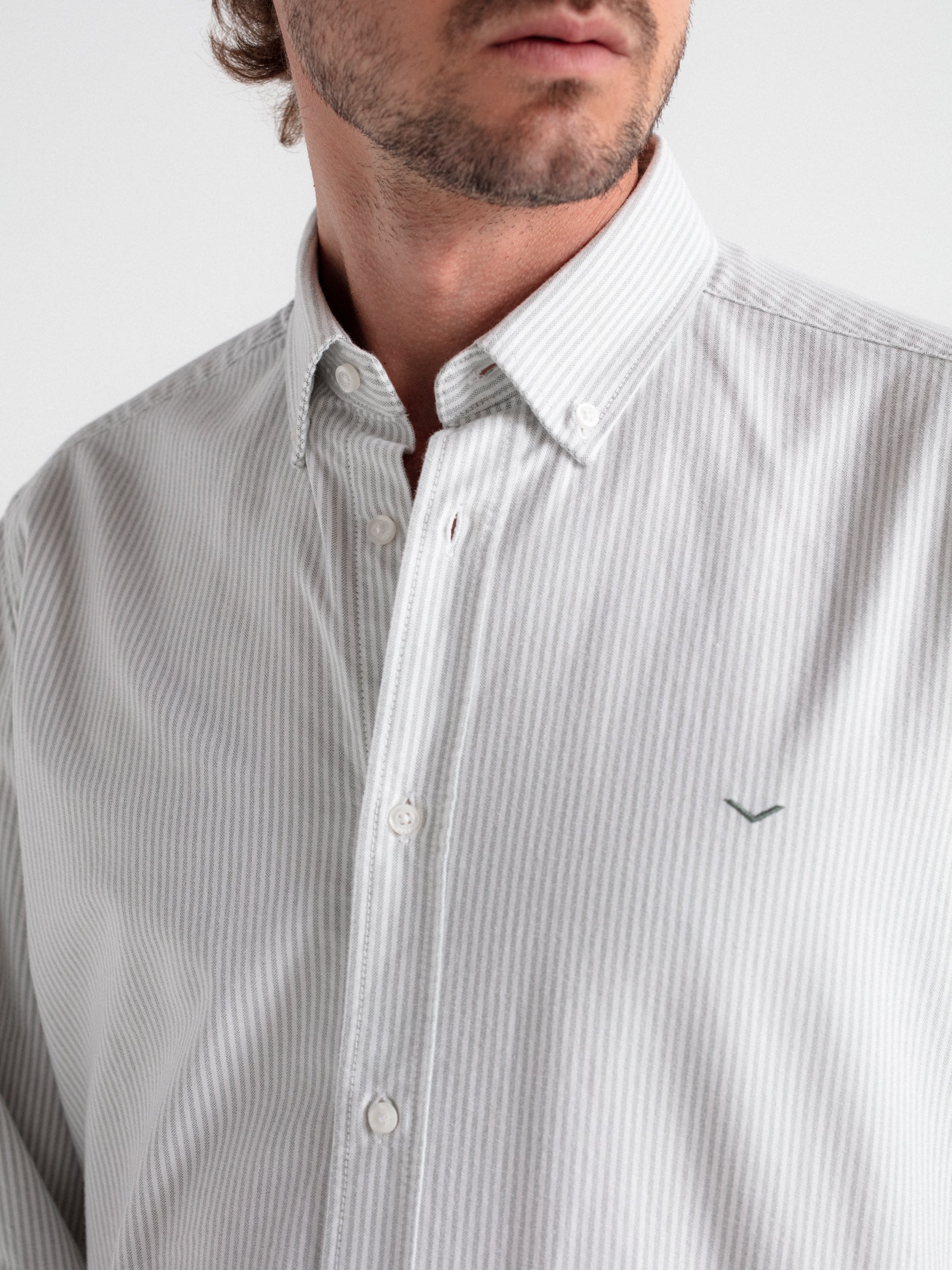 Camisa regular oxford rayas