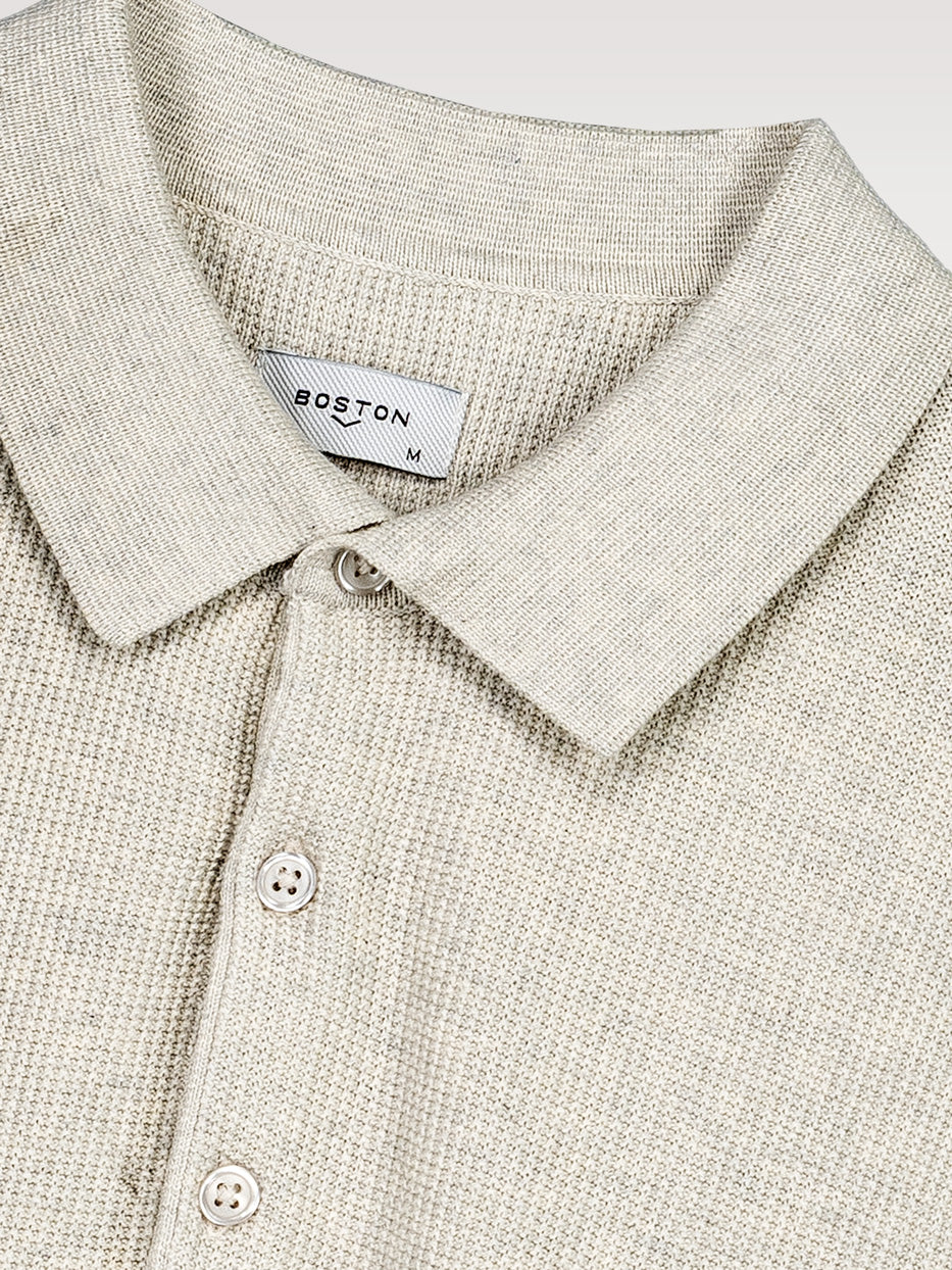 Jersey algodón cuello polo estructura