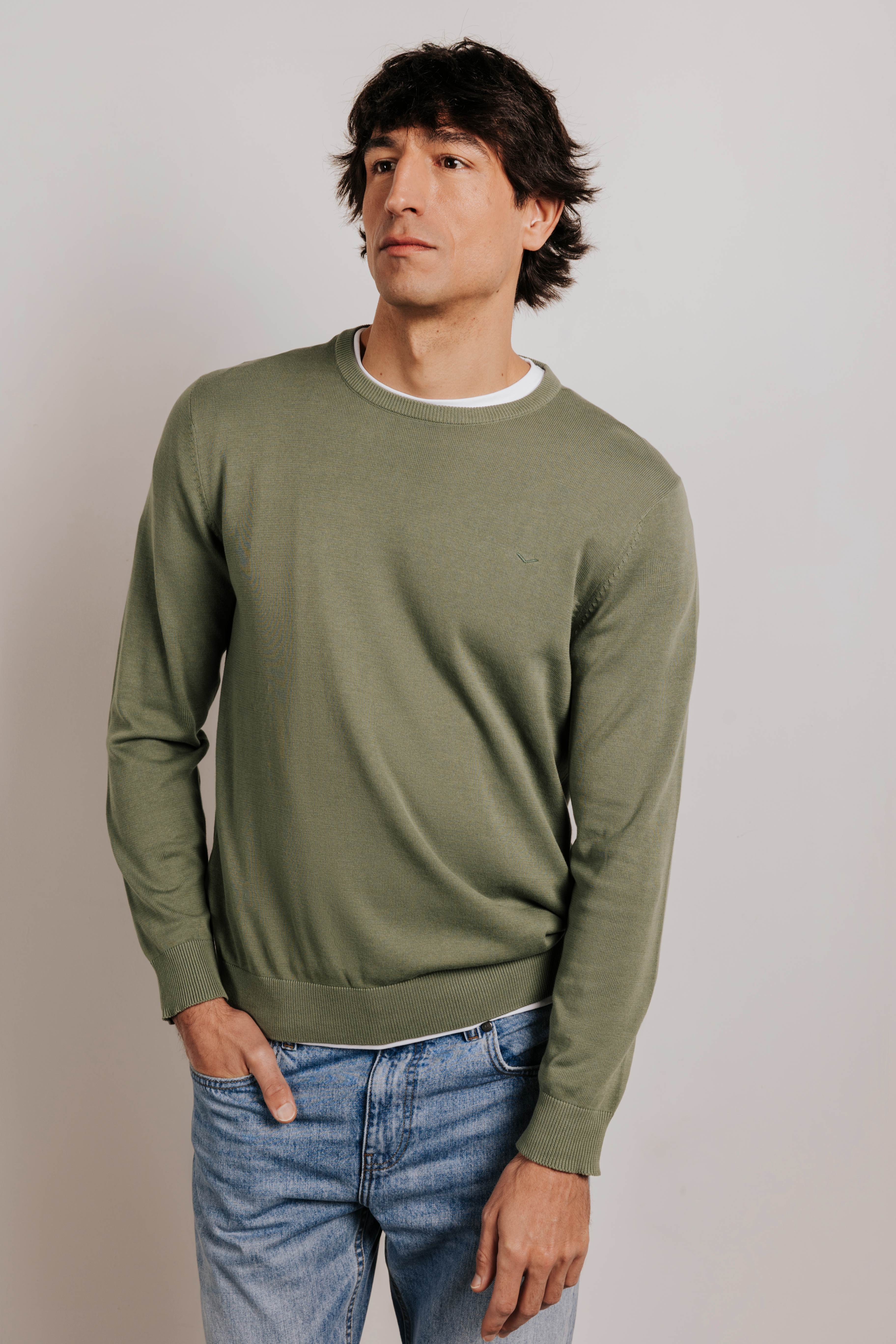 Cotton crew neck sweater