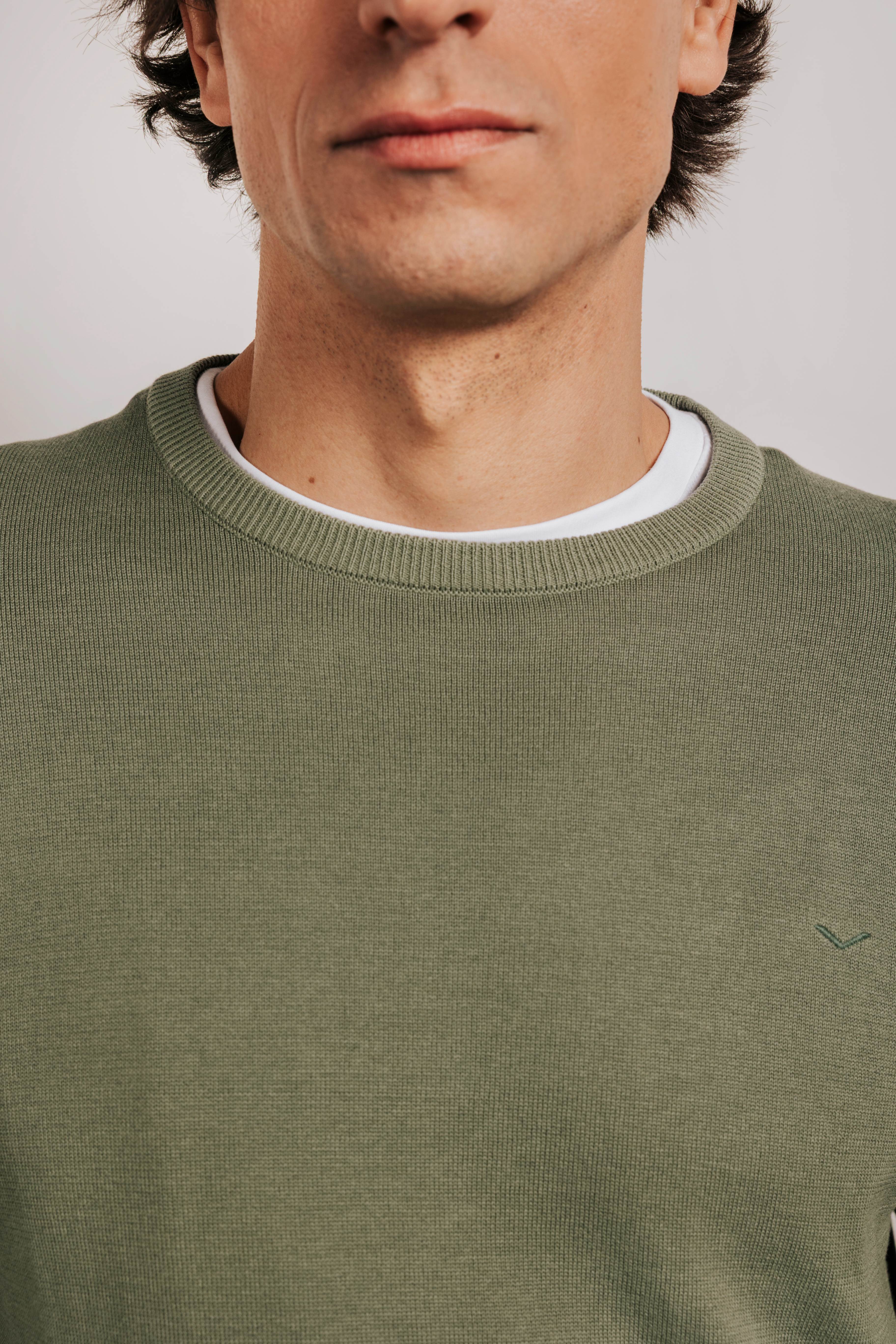 Cotton crew neck sweater