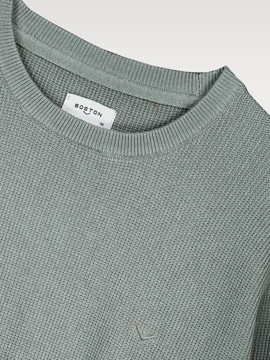 Box neck jersey structure