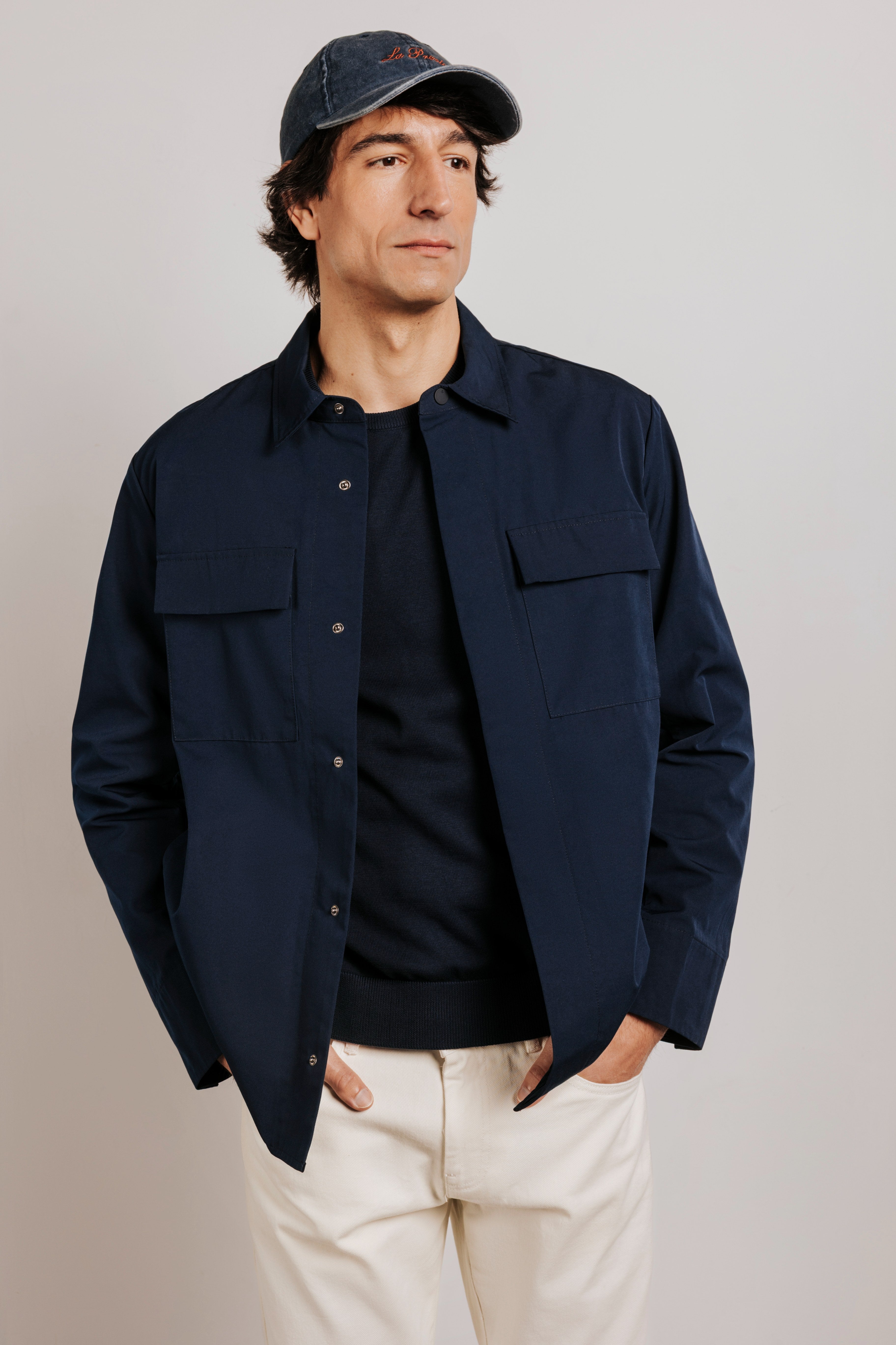 Gabardine fabric overshirt