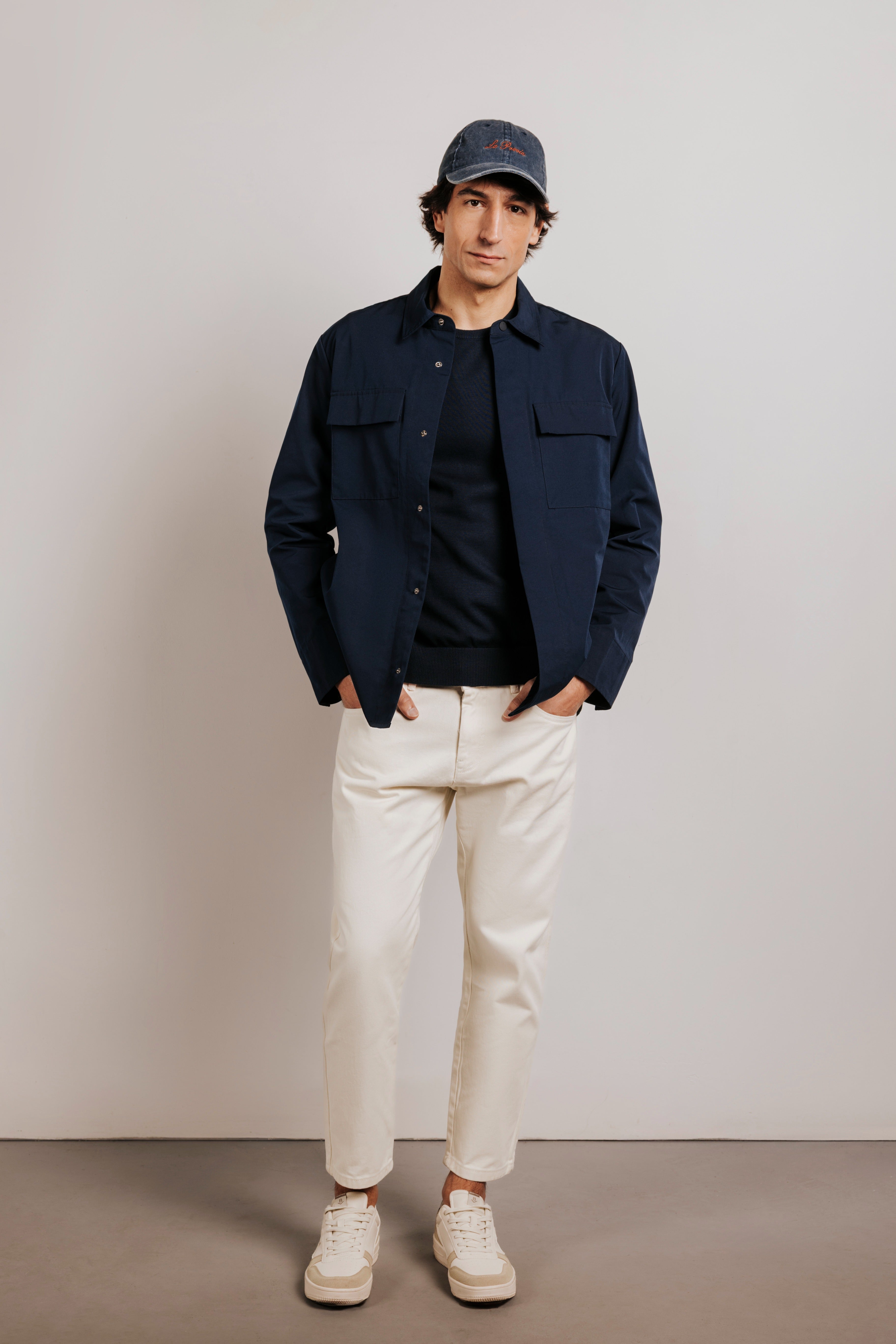 Gabardine fabric overshirt