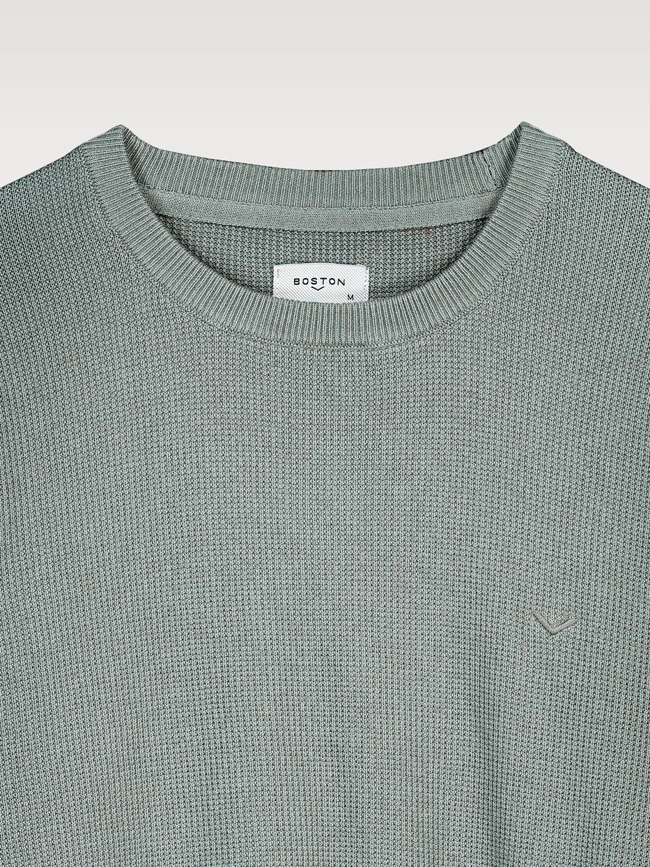 Box neck jersey structure