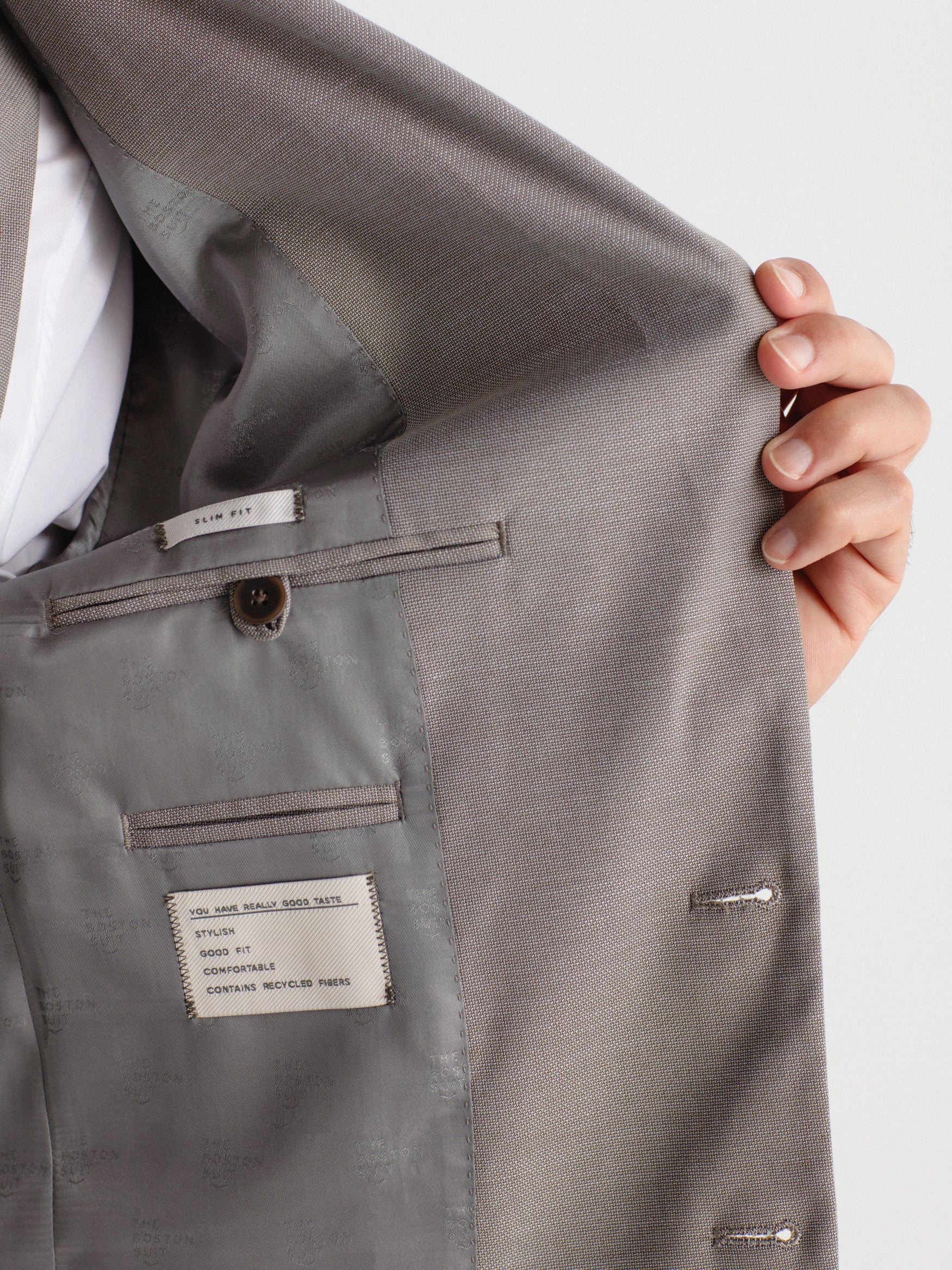 Americana traje slim fit falso liso