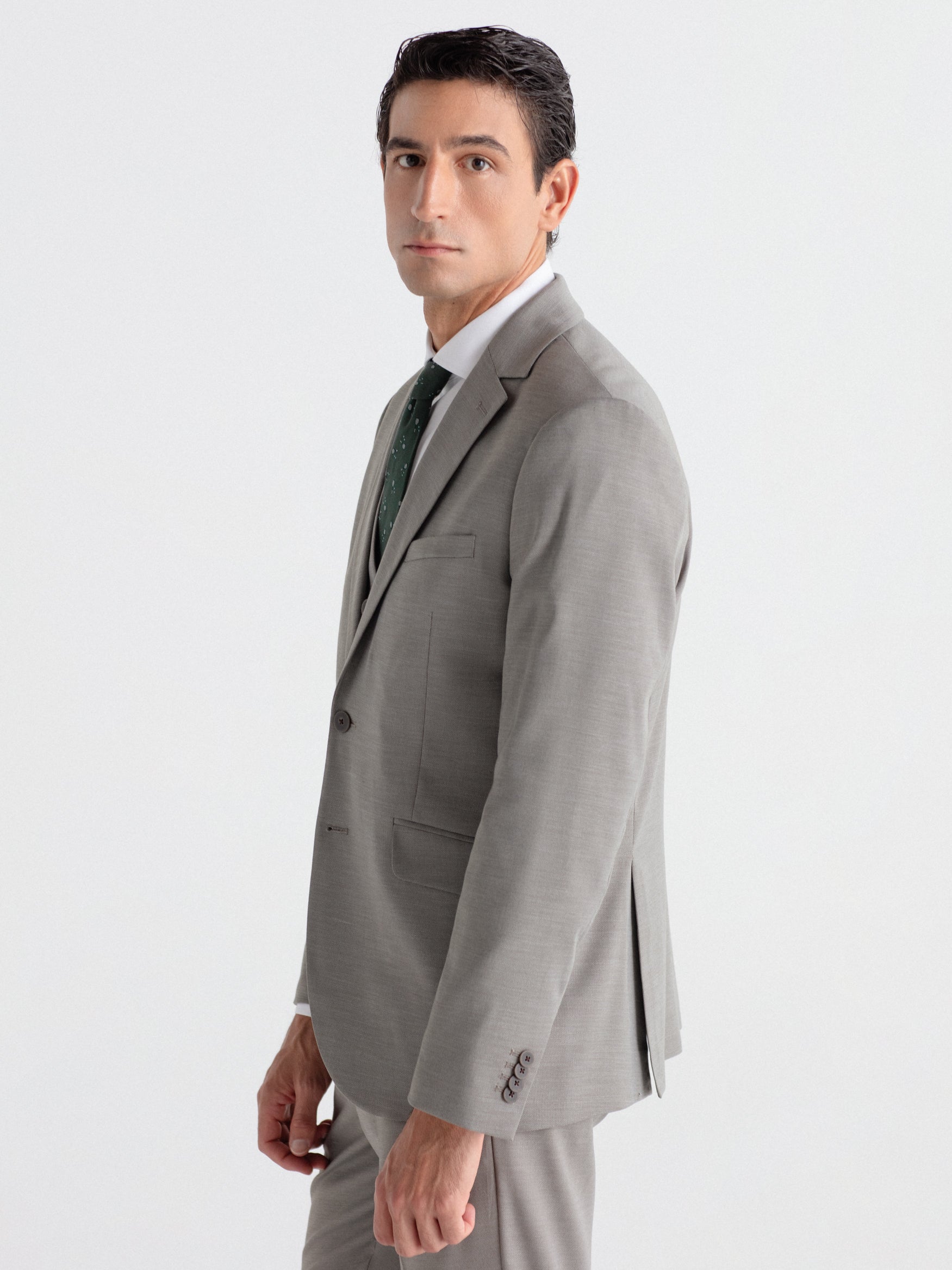 Americana traje slim fit falso liso
