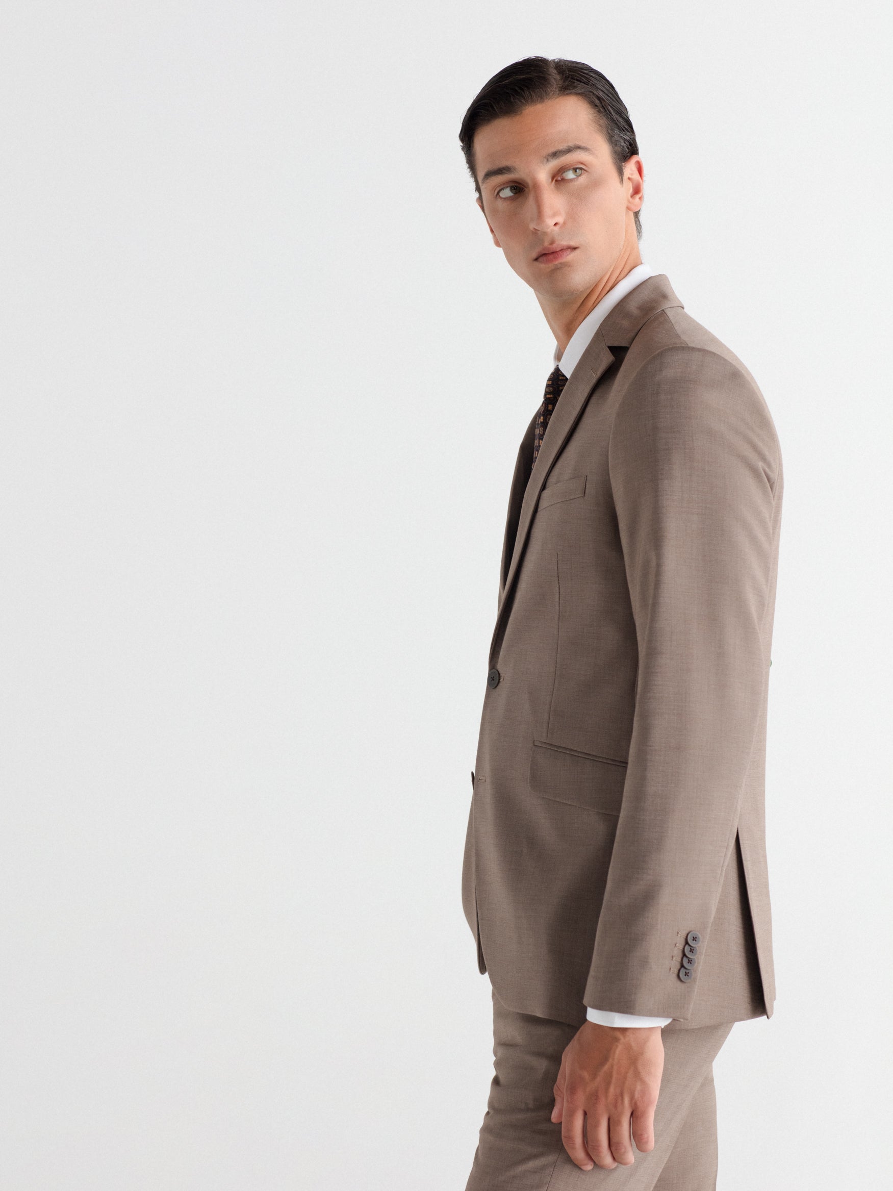 Americana traje slim fit falso liso