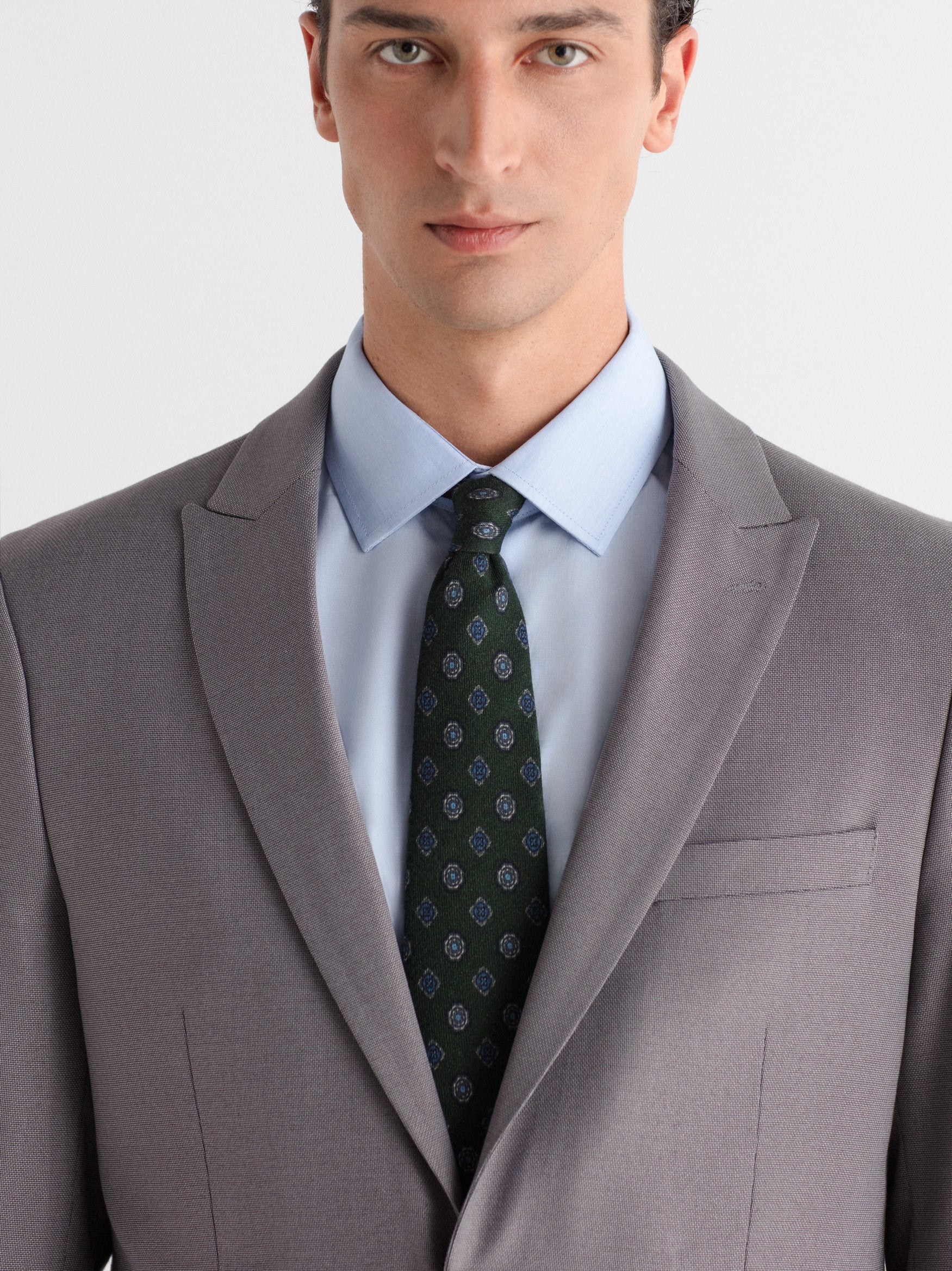 Americana traje slim fit falso liso