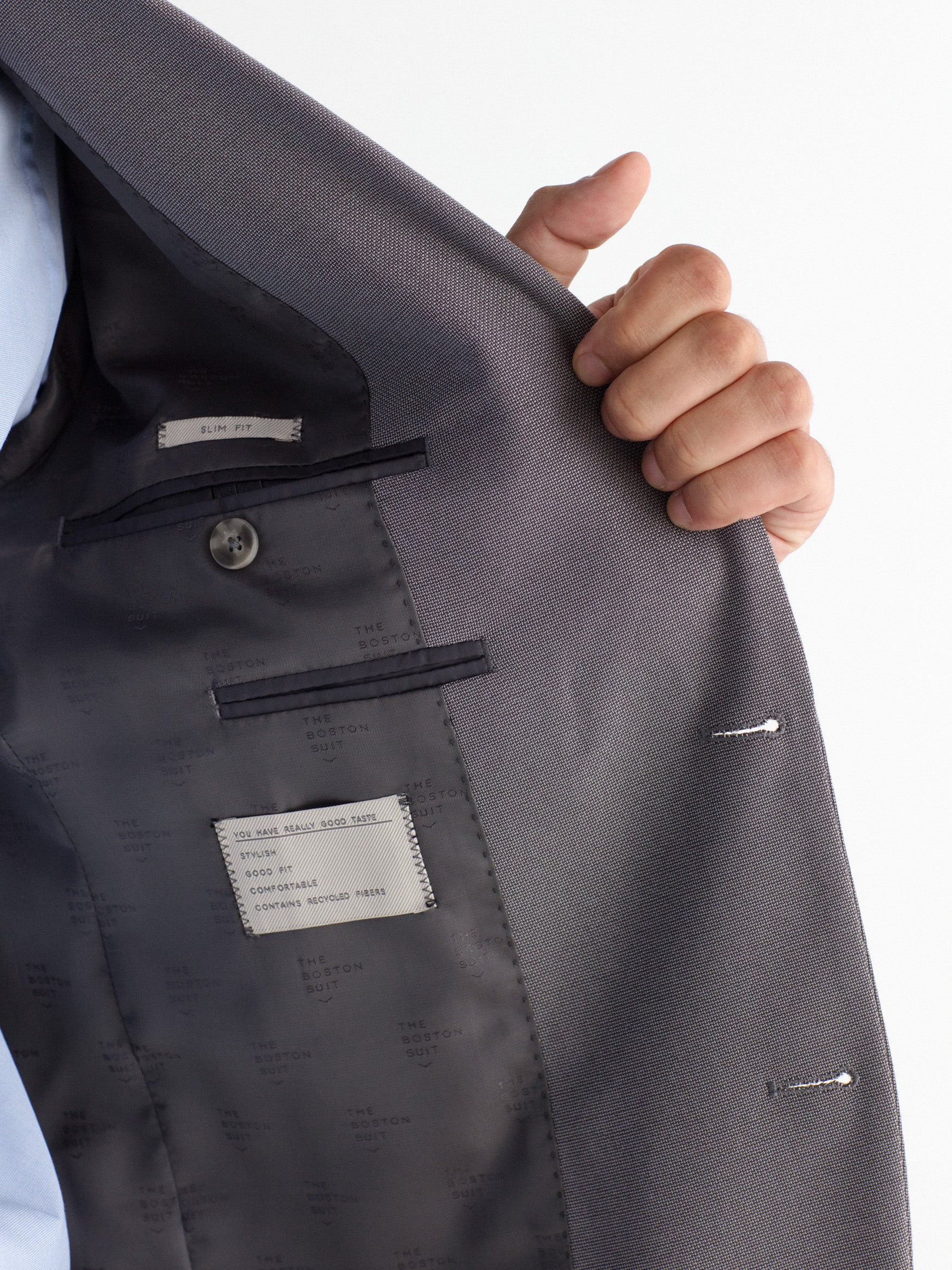 Americana traje slim fit falso liso