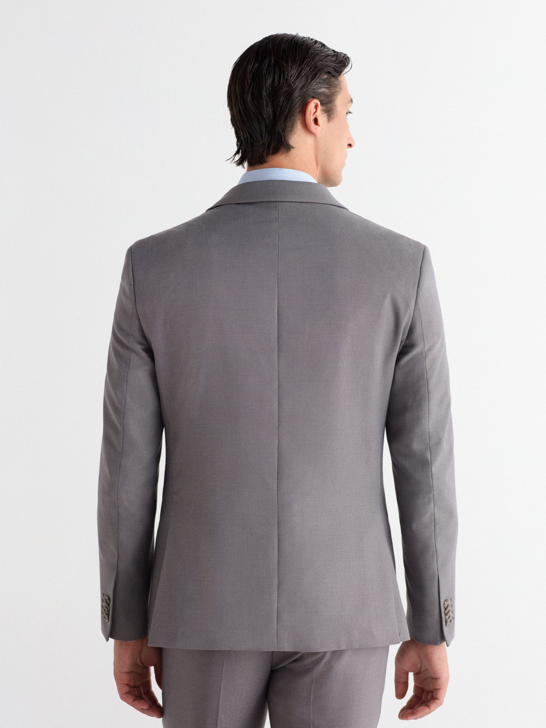 Americana traje slim fit falso liso