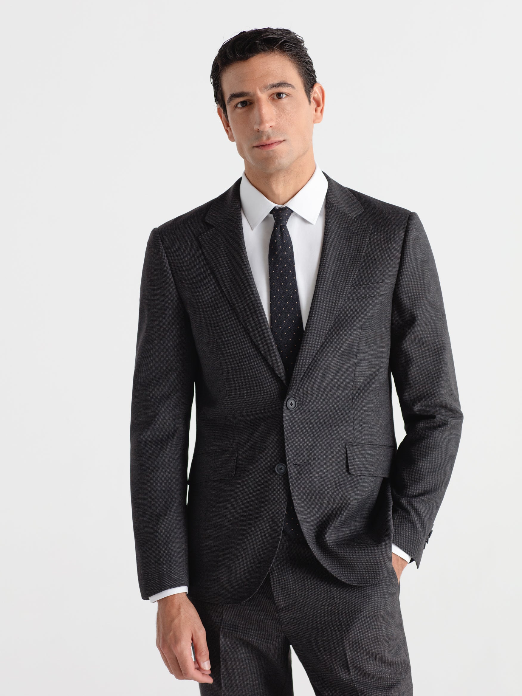 Americana traje slim lana ojo de perdiz