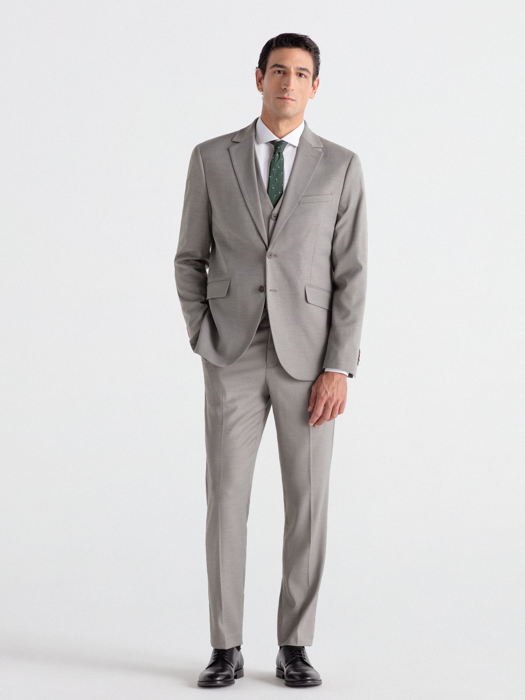 Pantalón traje falso liso