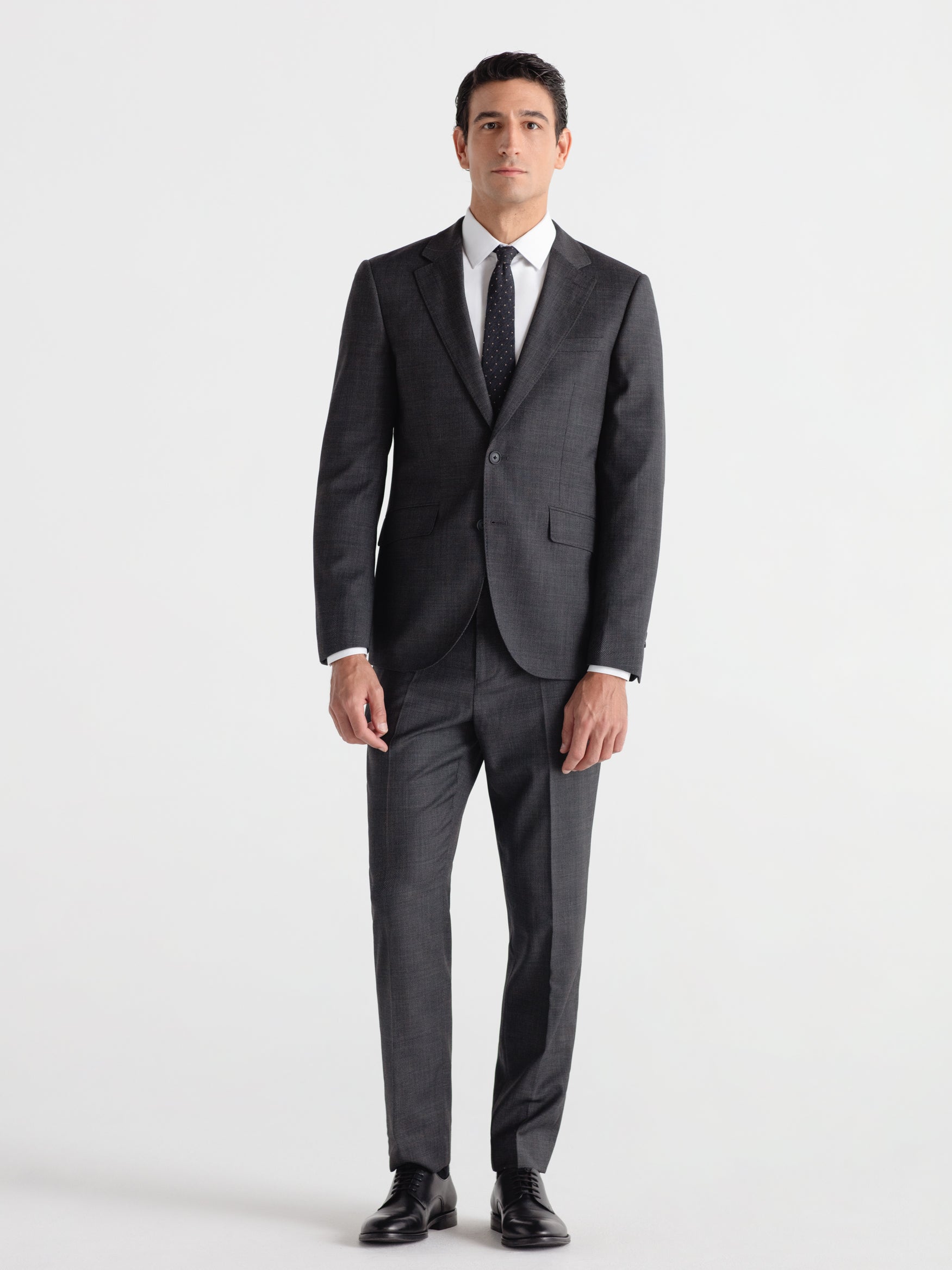 Pantalón traje slim fit lana ojo de perdiz